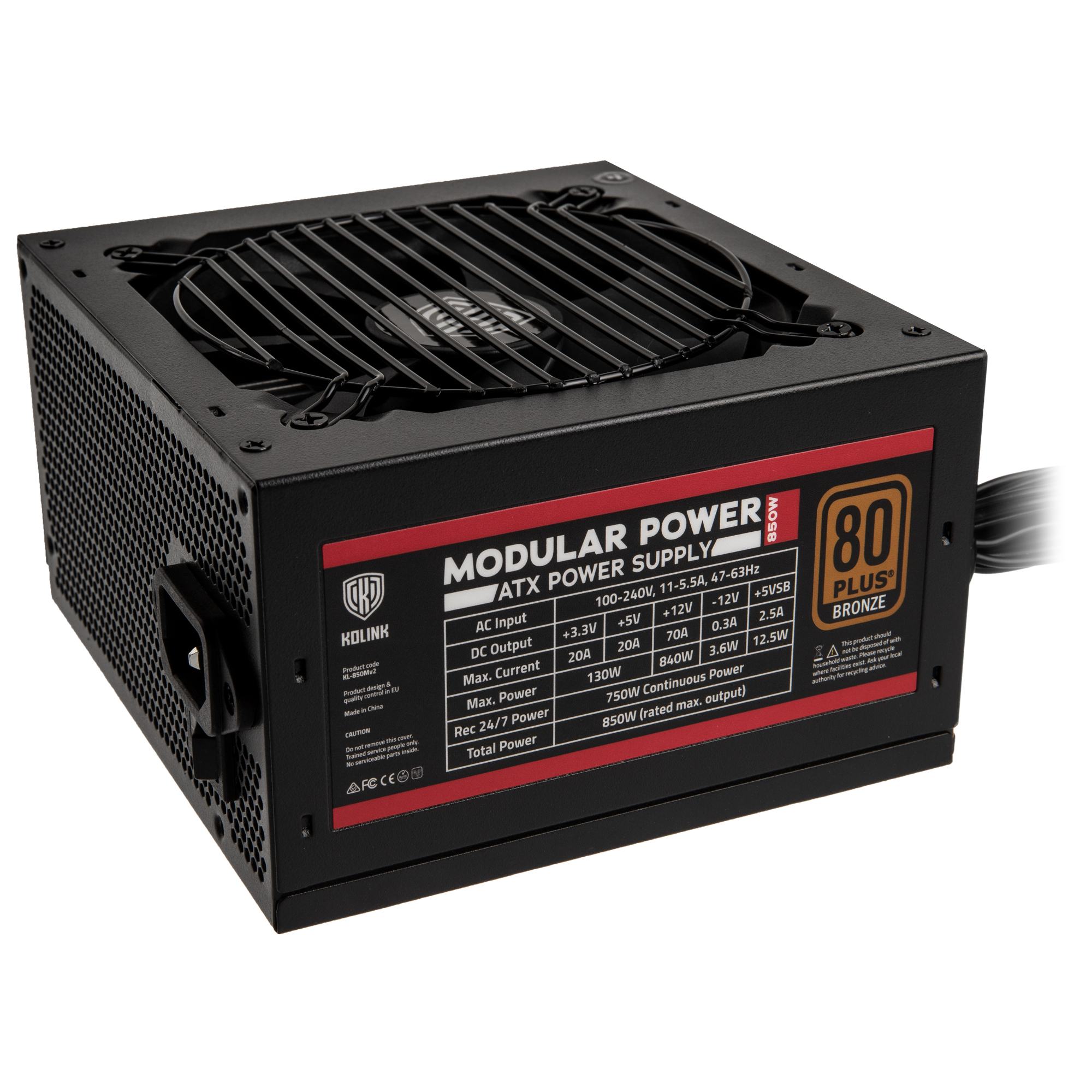 Kolink - Kolink Modular Power 850W 80 Plus Bronze Modular Power Supply