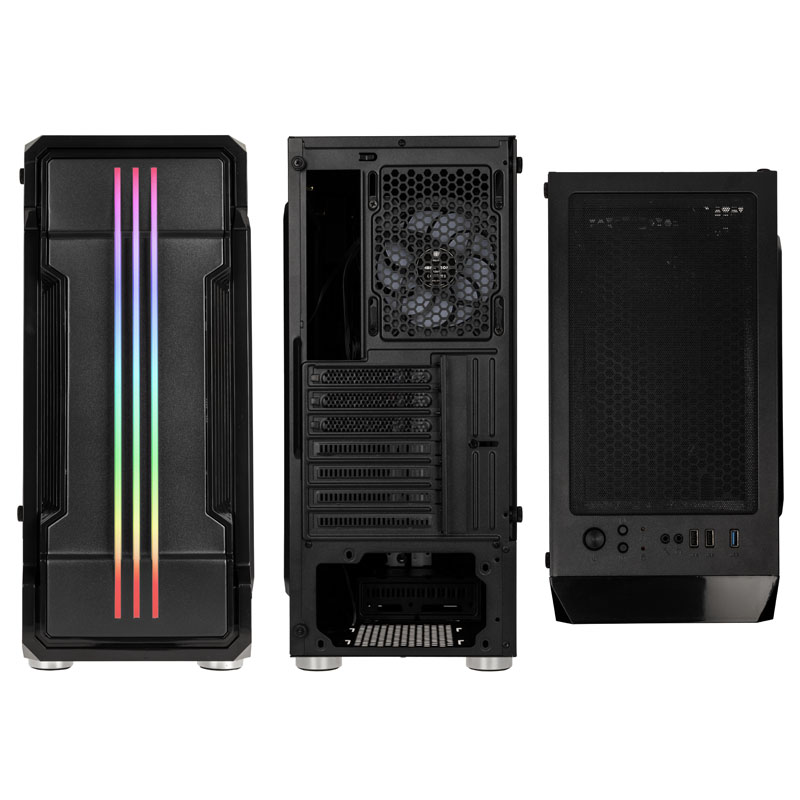 Kolink - Kolink Inspire Series K10 ARGB Midi Tower Gaming Case - Black Window