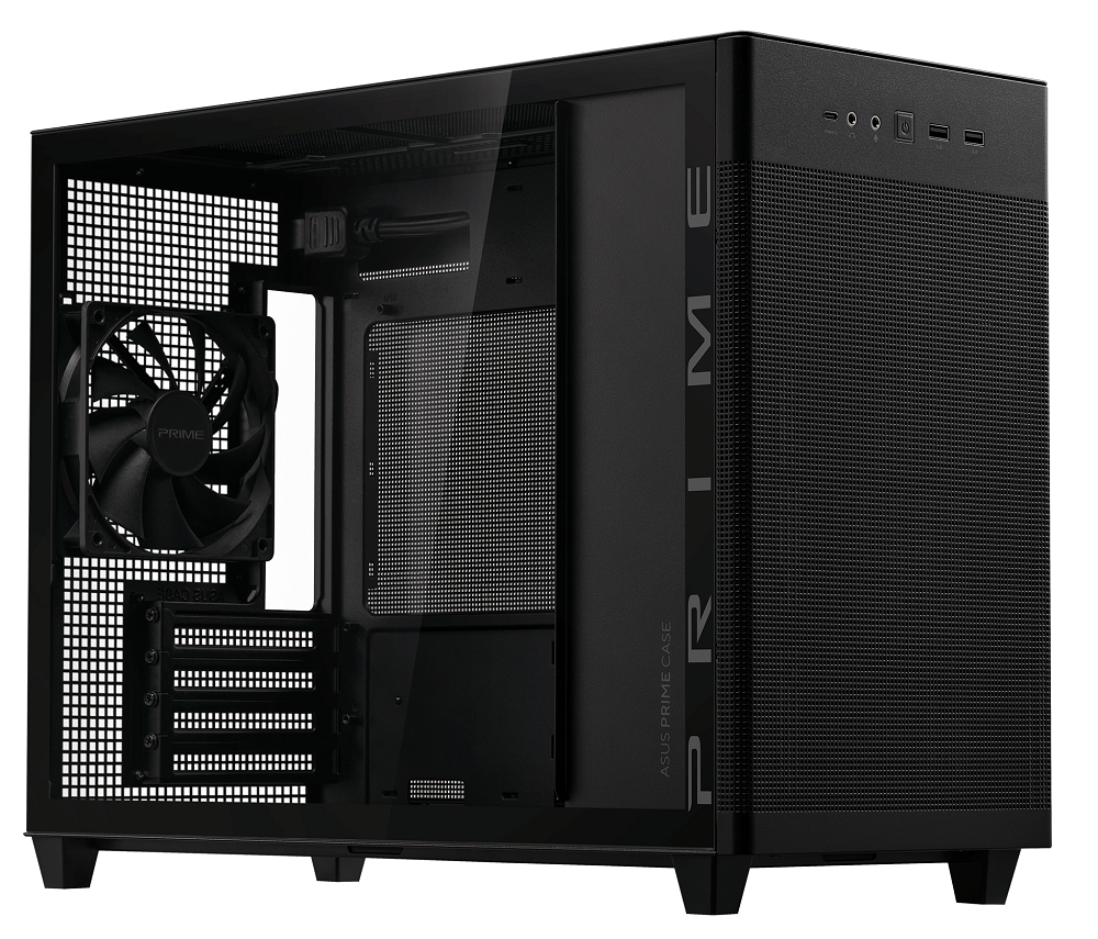 Asus - Asus Prime AP201 TG MicroATX Case - Black