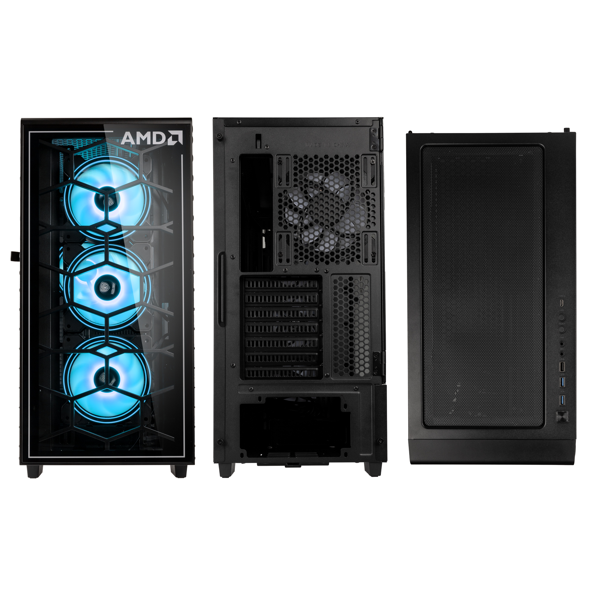 Kolink - Kolink Observatory Y AMD Edition ARGB Midi Tower Gaming Case - Black Window