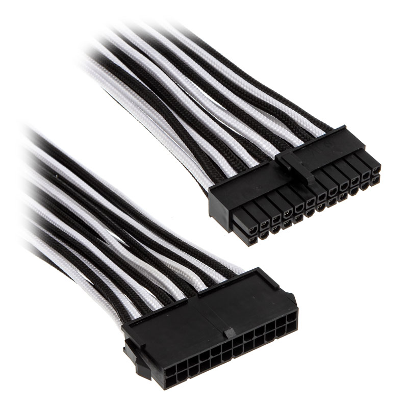 Phanteks 24-Pin ATX Cable Extension 50cm - Sleeved Black & White