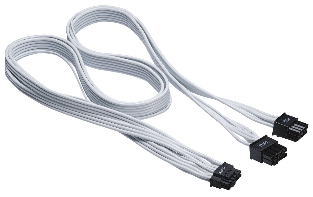 Phanteks 750mm Dual 8pin to 12+4 12VHPWR Adapter Cable (White)