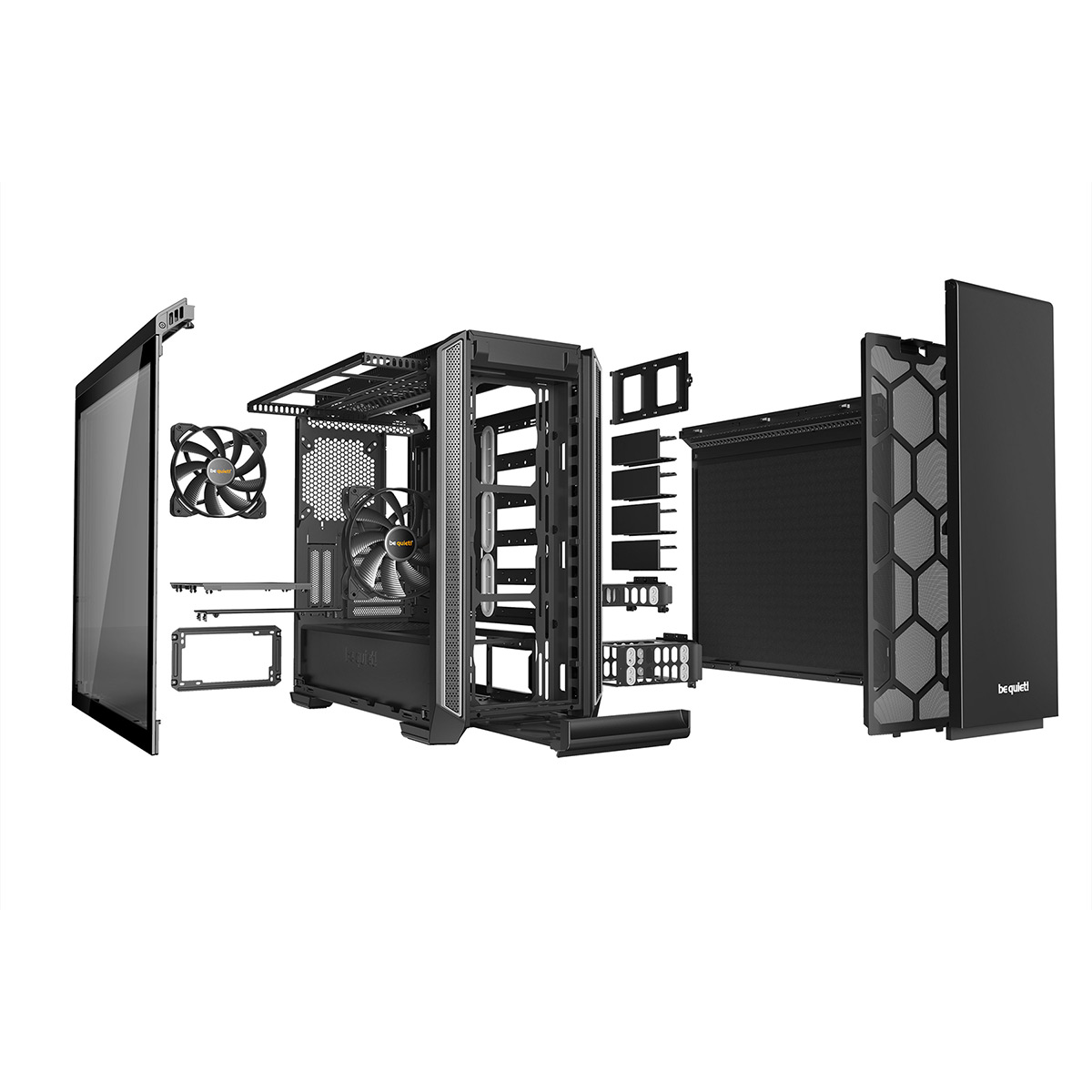 be quiet! - be quiet! Silent Base 601 Midi-Tower Case - Silver Tempered Glass