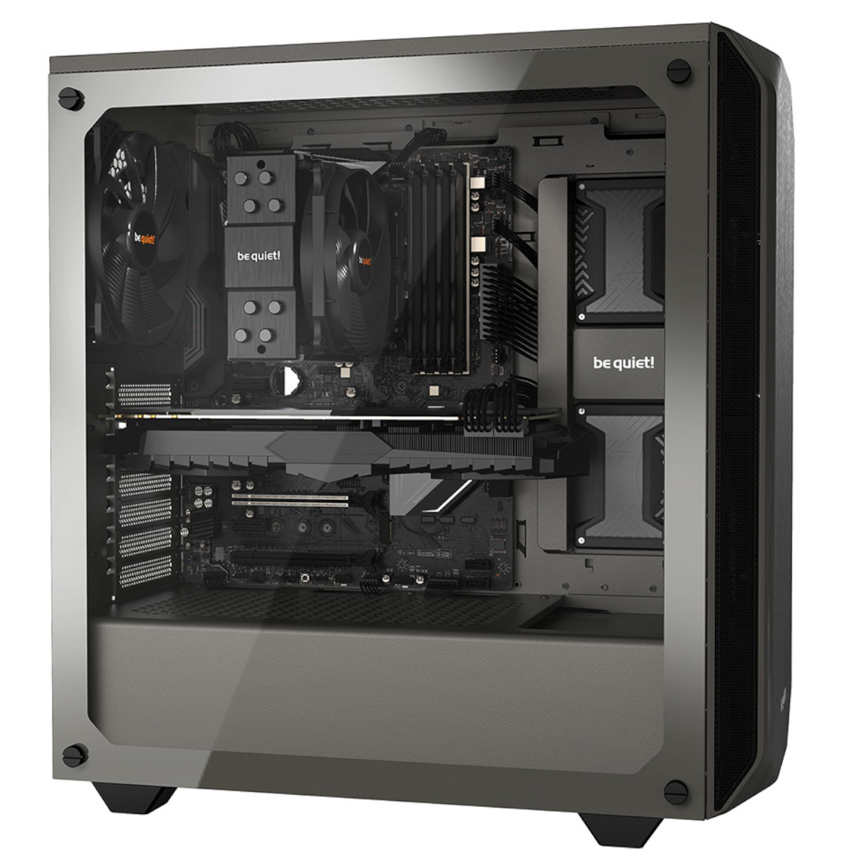 be quiet! - be quiet! Pure Base 500 Midi Tower Case - Grey Tempered Glass