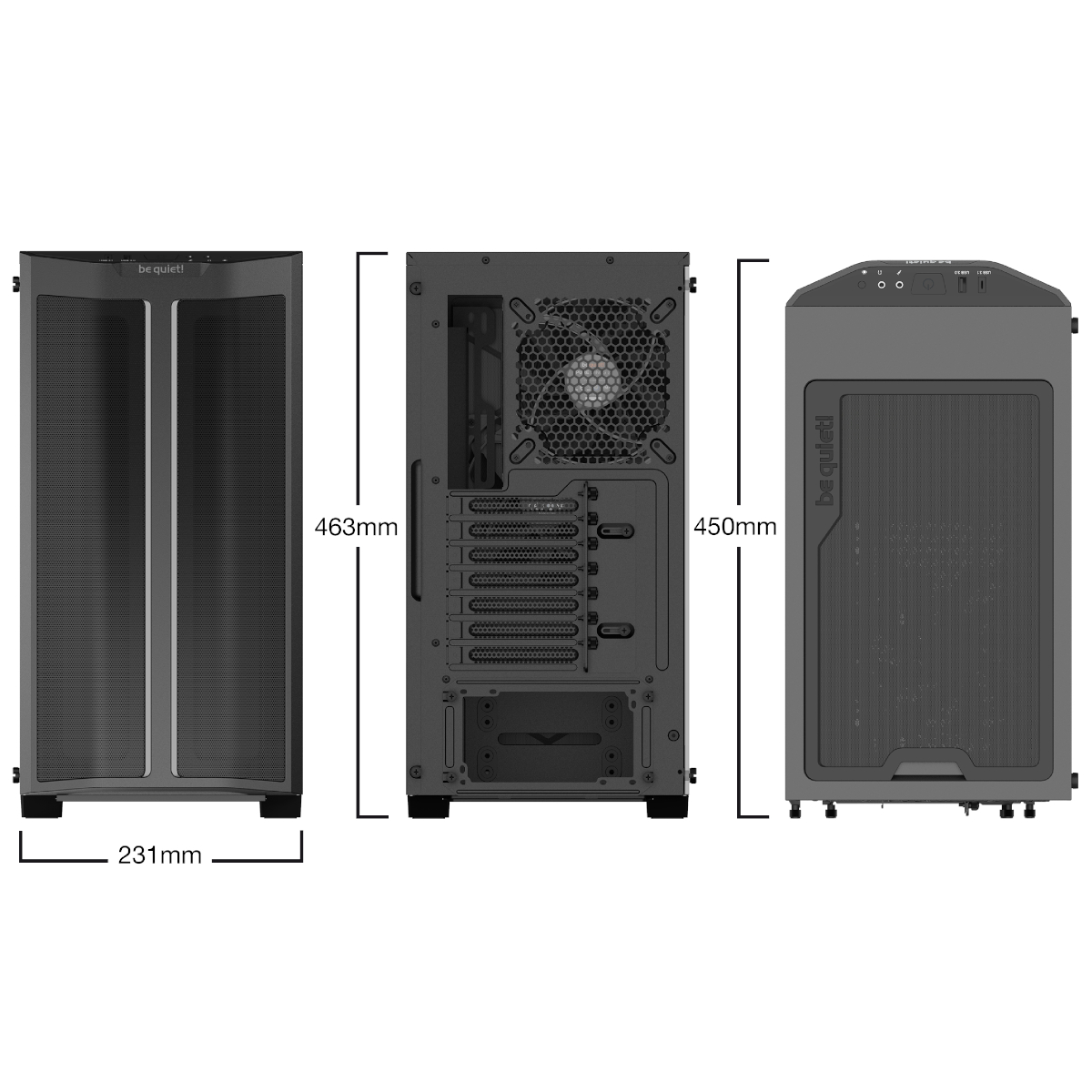 be quiet! Pure Base 500DX ATX Mid Tower PC case, ARGB, 3  Pre-Installed Pure Wings 2 Fans, Tempered Glass Window, Black