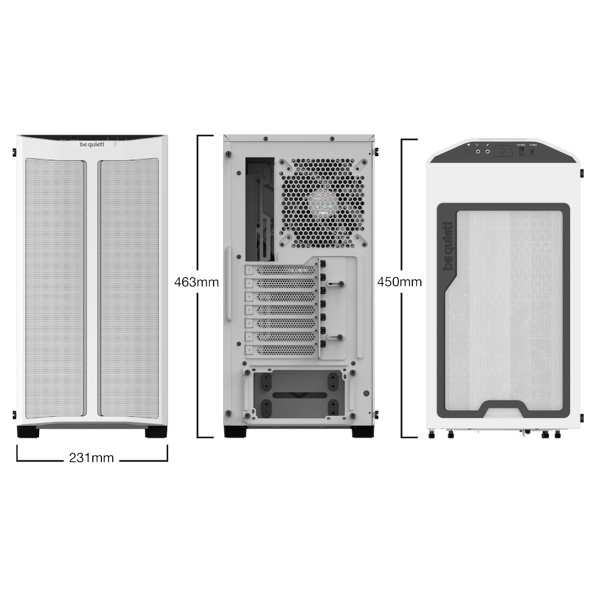  be quiet! Pure Base 500DX ATX Mid Tower PC case, ARGB, 3  Pre-Installed Pure Wings 2 Fans, Tempered Glass Window, Black