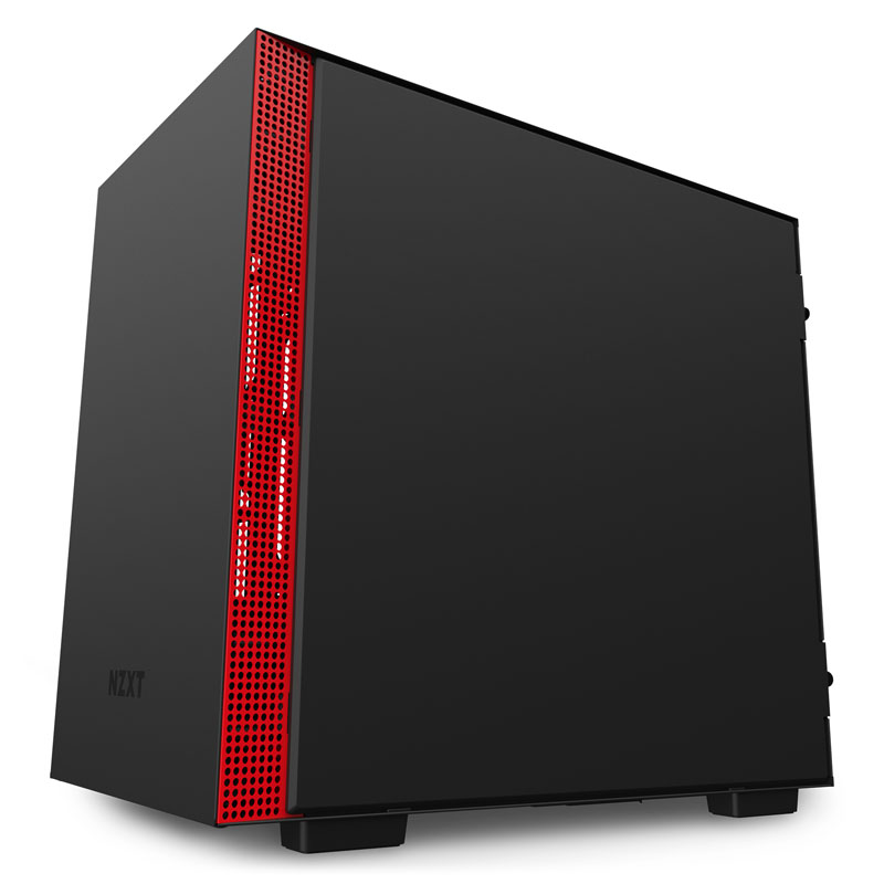 NZXT H210i Mini-ITX RGB Gaming Case - Black/Red Tempered Glass