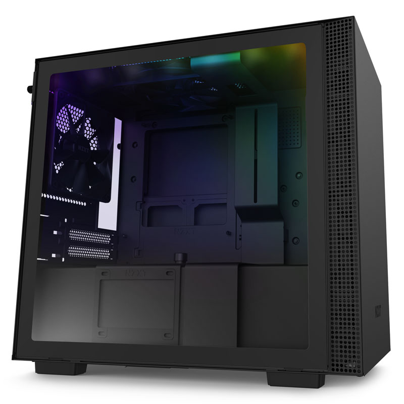NZXT - NZXT H210i Mini-ITX RGB Gaming Case - Black Tempered Glass