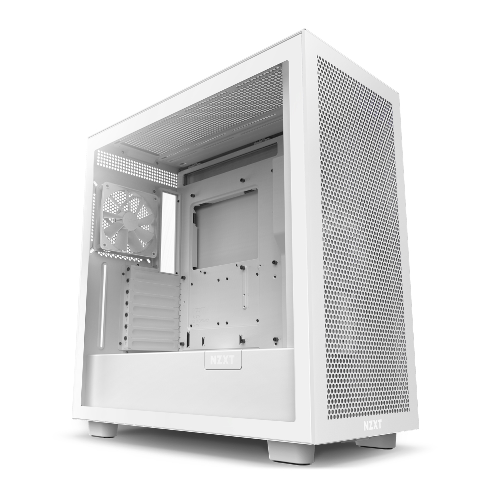 NZXT H7 Flow White Mid Tower Windowed PC Gaming Case