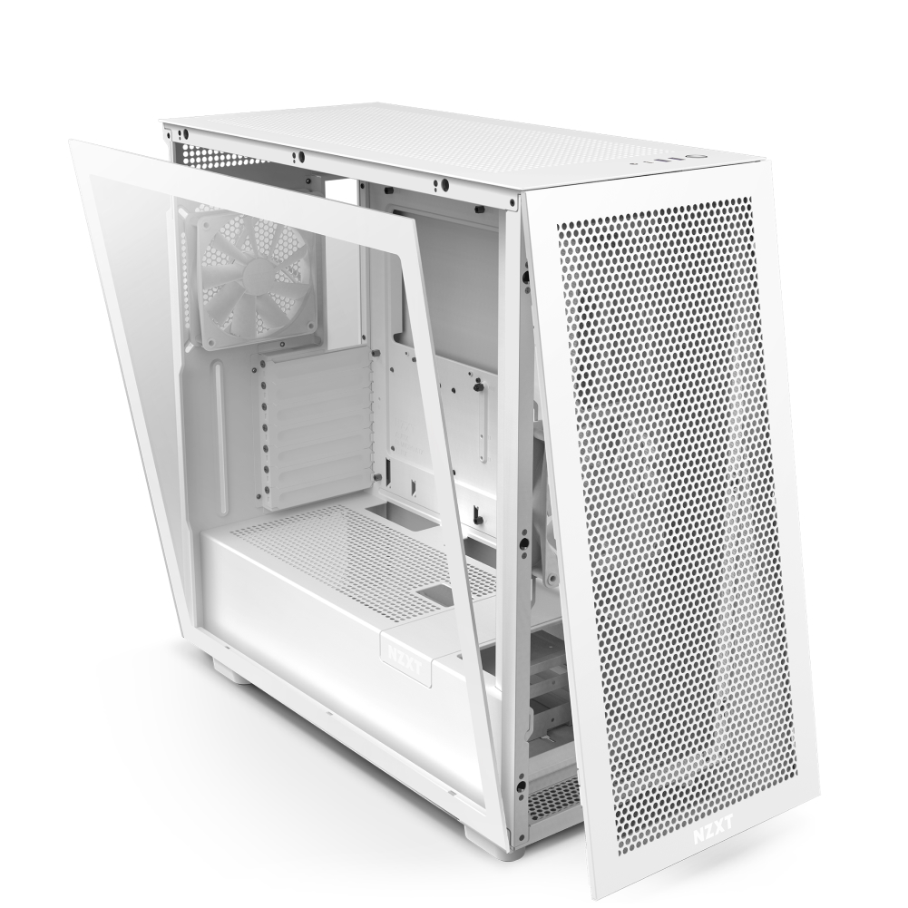 NZXT - NZXT H7 Flow White Mid Tower Windowed PC Gaming Case