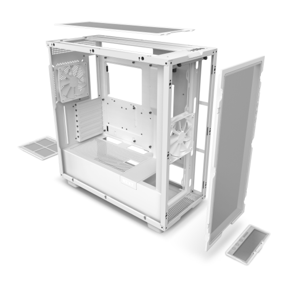 NZXT H7 Flow White Mid Tower Windowed PC Gaming Case