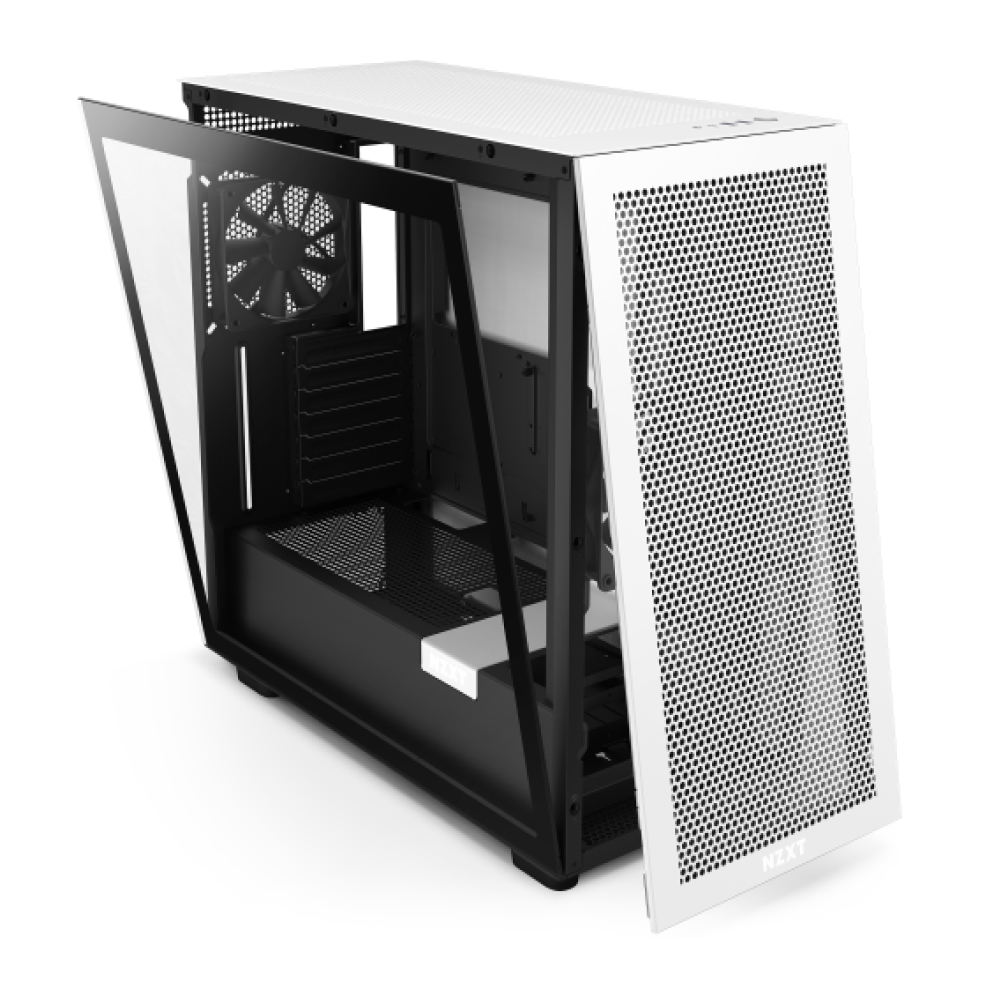NZXT - NZXT H7 Flow Black & White Mid Tower Windowed PC Gaming Case
