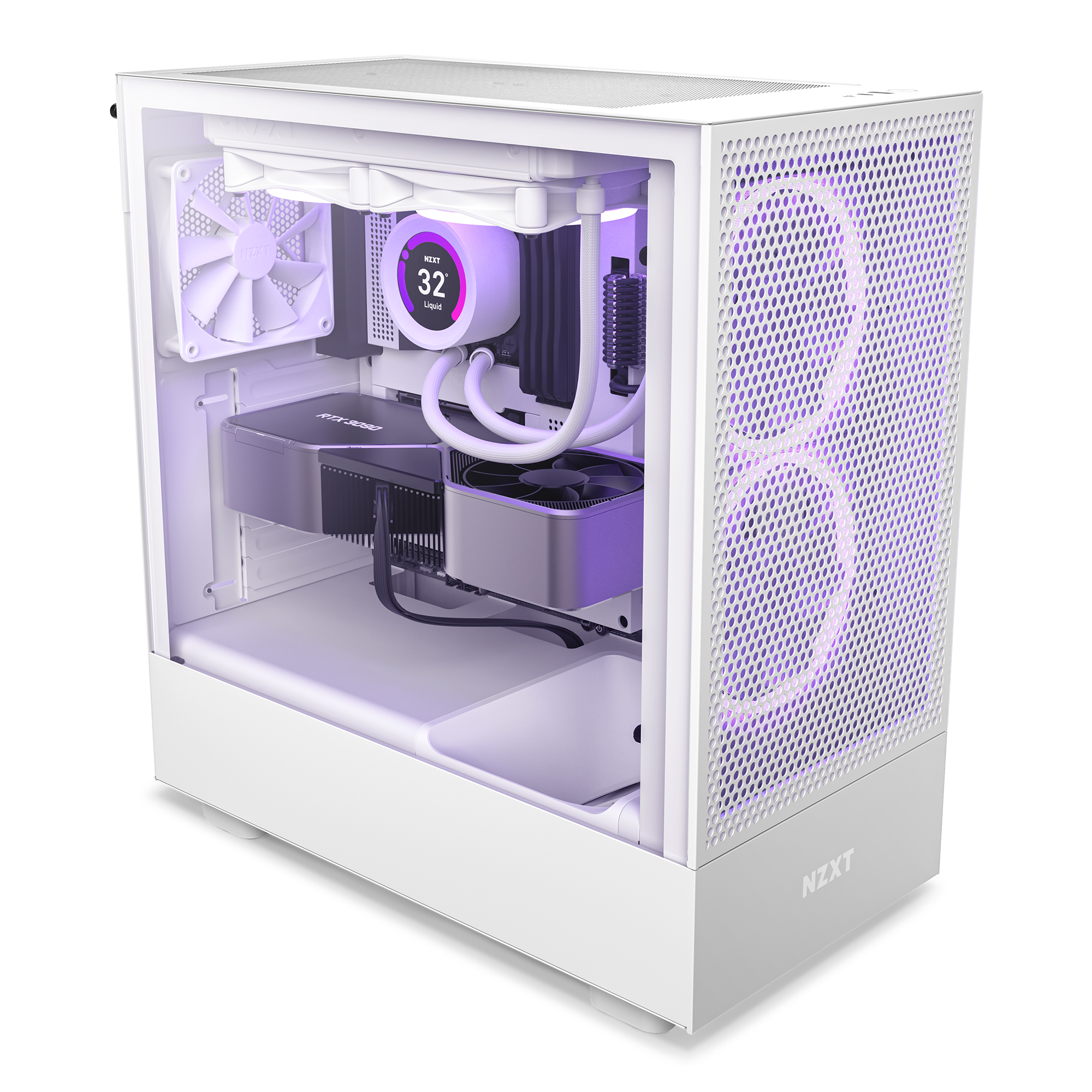 NZXT - NZXT H5 Flow Matte White Mid Tower Case