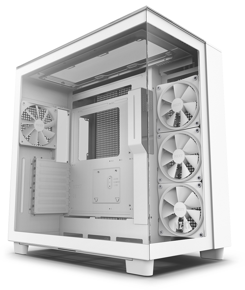 NZXT H9 Elite Mid Tower Tempered Glass PC Gaming Case - White