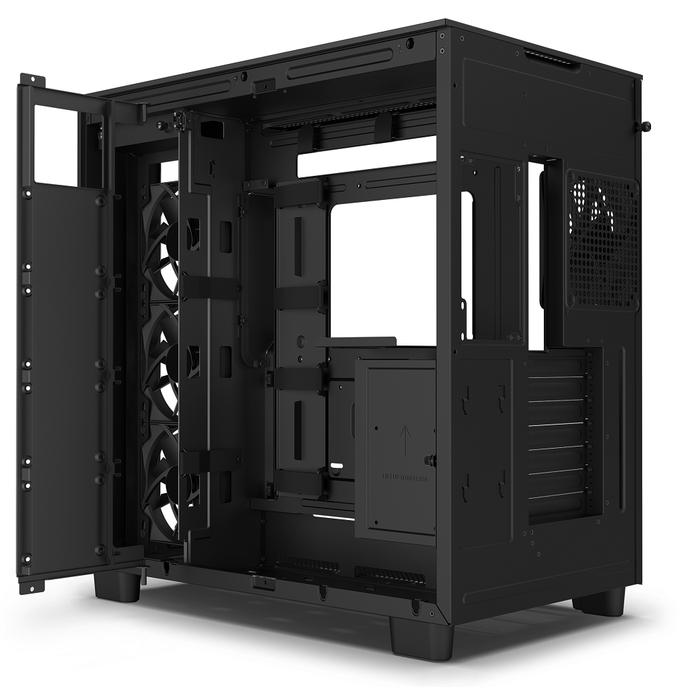 NZXT - NZXT H9 Flow Mid Tower Tempered Glass PC Gaming Case - Black