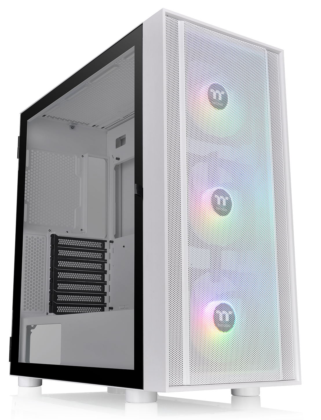Thermaltake H570 Tempered Glass Mid Tower Case - White | OcUK