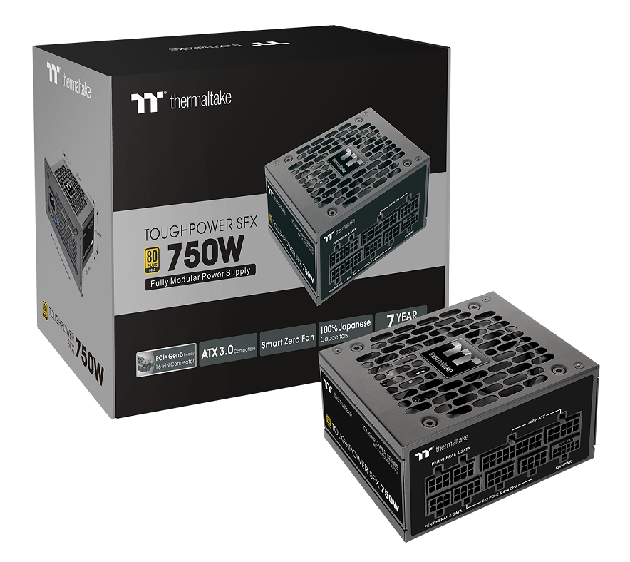 B Grade Thermaltake Toughpower SFX 750W 80 Plus Gold Native PCIE 5 Power Supply