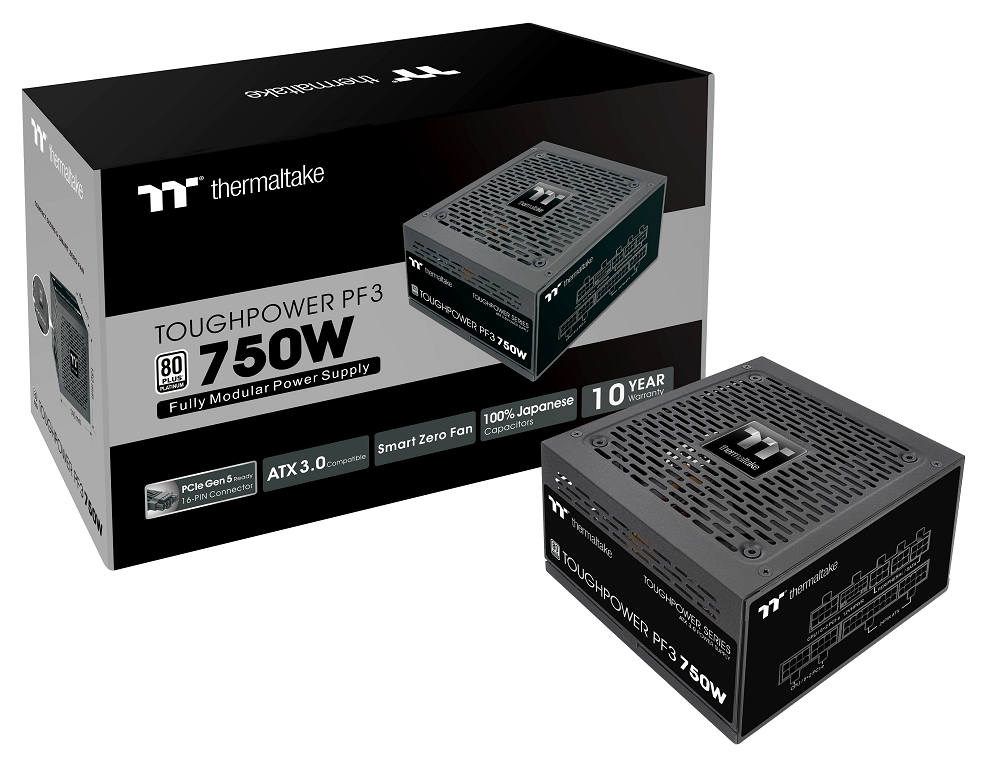 Thermaltake Toughpower PF3 750W ATX3.0 Native PCIE 5 Fully Modular 80 Plus Platinum Power supply