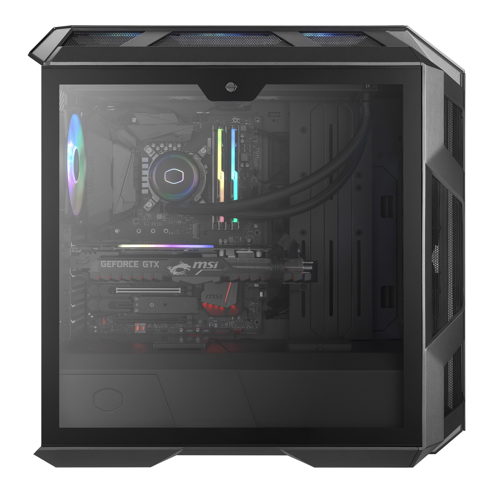 Cooler Master - CoolerMaster MasterCase H500M Mesh Midi Tower Gaming Case - Gunmetal Tempered Glass