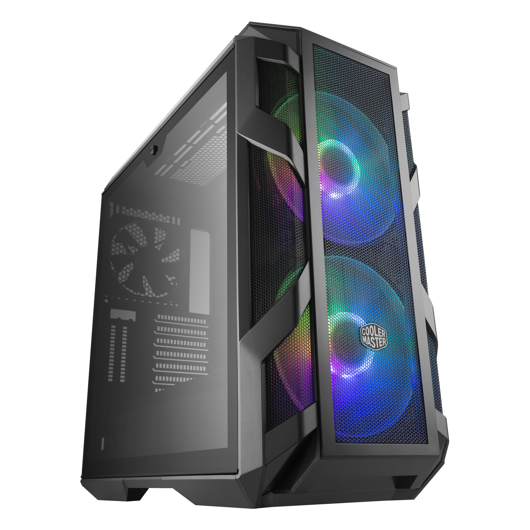 Cooler Master - CoolerMaster MasterCase H500M Mesh Midi Tower Gaming Case - Gunmetal Tempered Glass