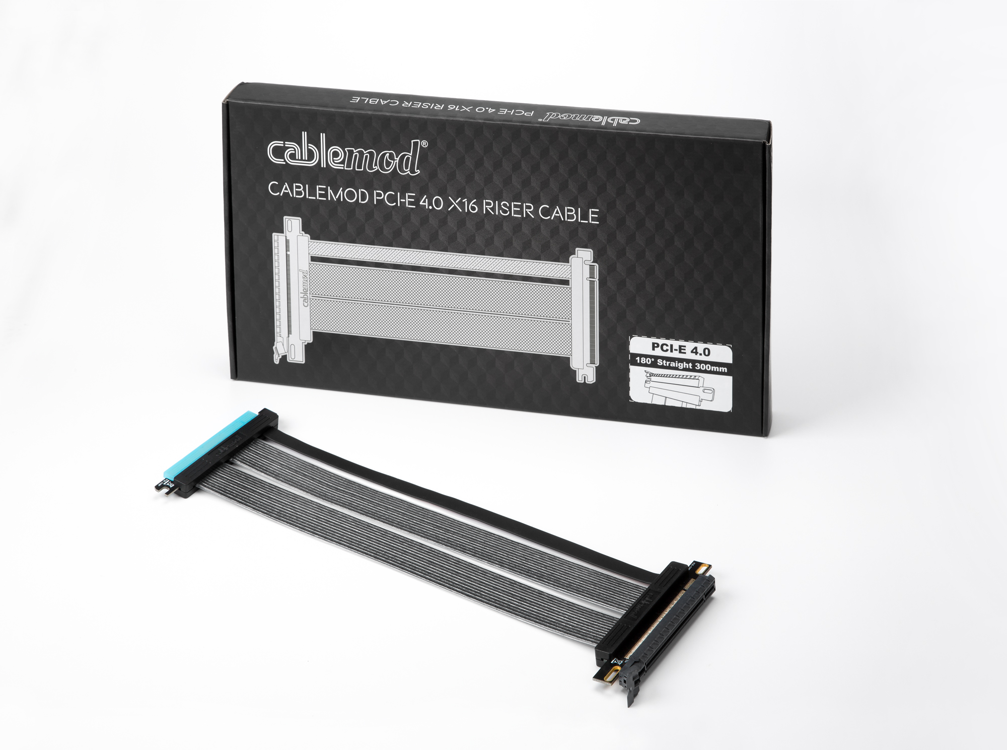 B Grade CableMod PCIe 4.0 Riser Cable 300mm