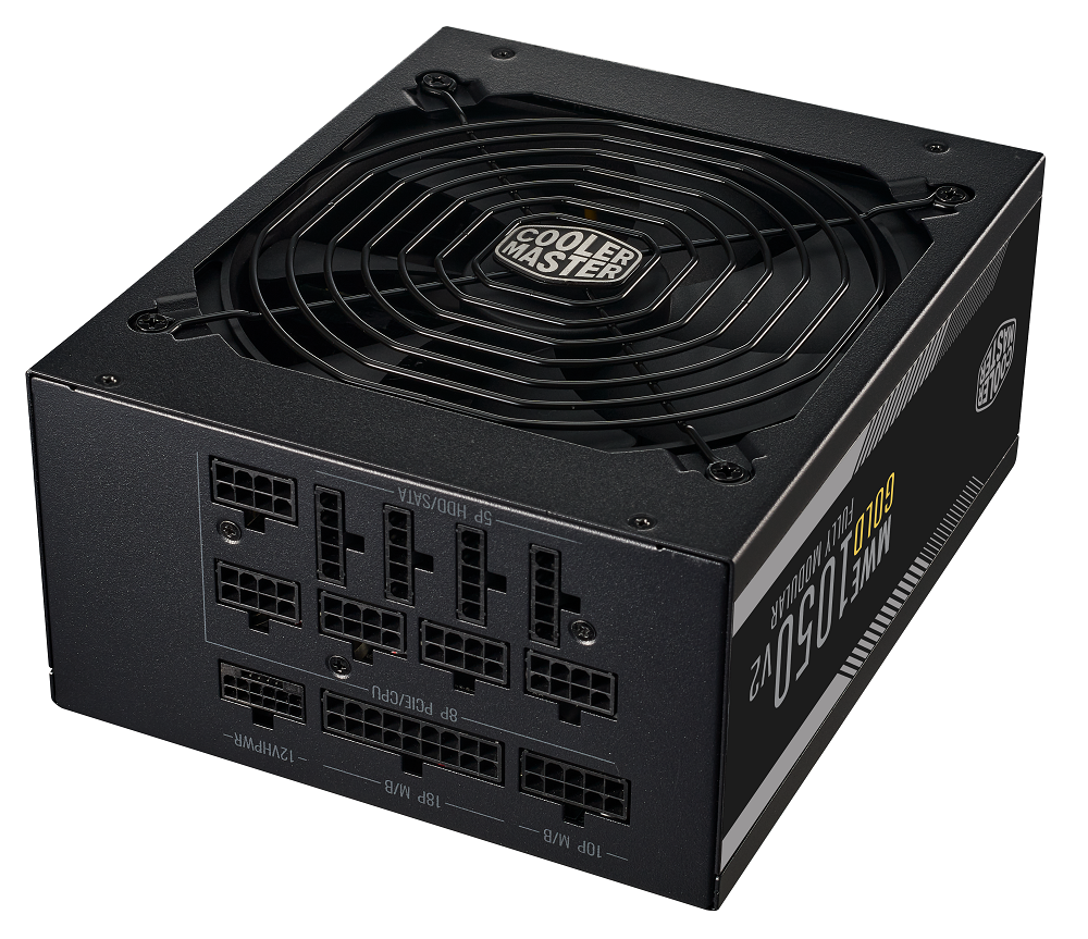 Cooler Master - CoolerMaster MWE V2 1050w ATX3.0 PCI-e 5.0 80 Plus Gold Power Supply - Black