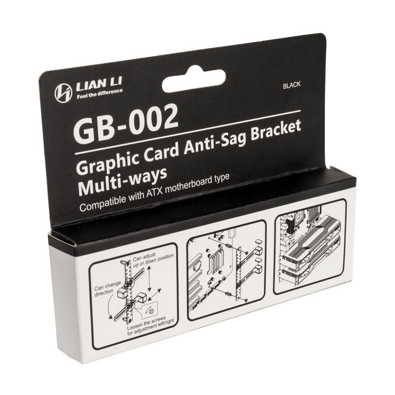 Lian Li - Lian Li GB-002 Anti Sag Bracket for VGA Cards - Black