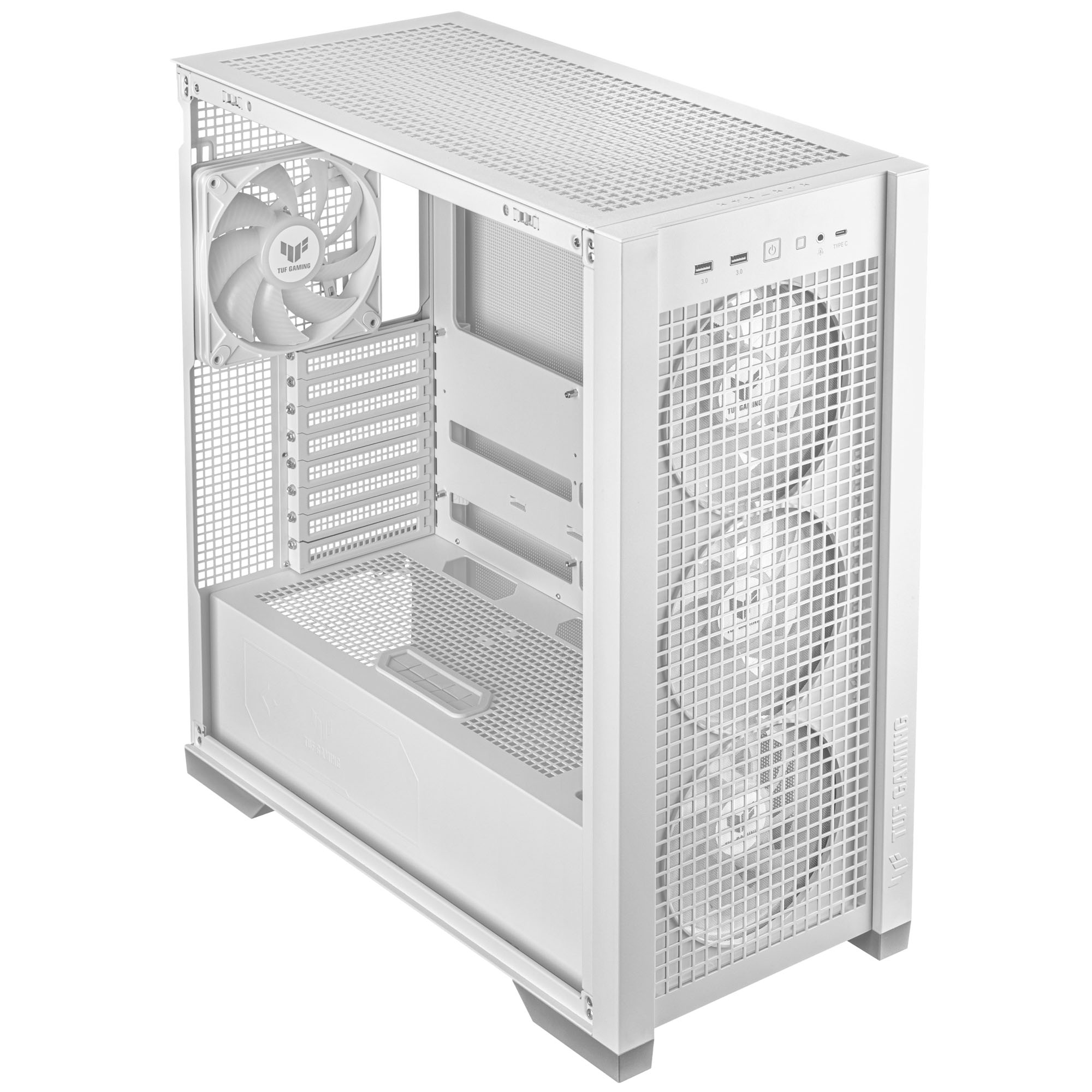 Asus - Asus TUF Gaming GT302 TG ARGB Case - White