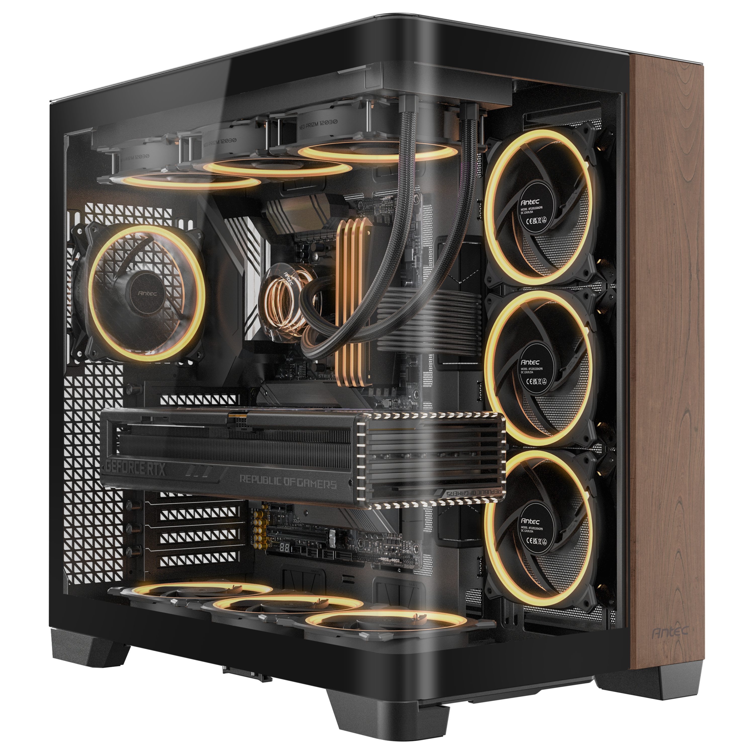 Antec - Antec C8 Curve Wood Full Tower Case - Black