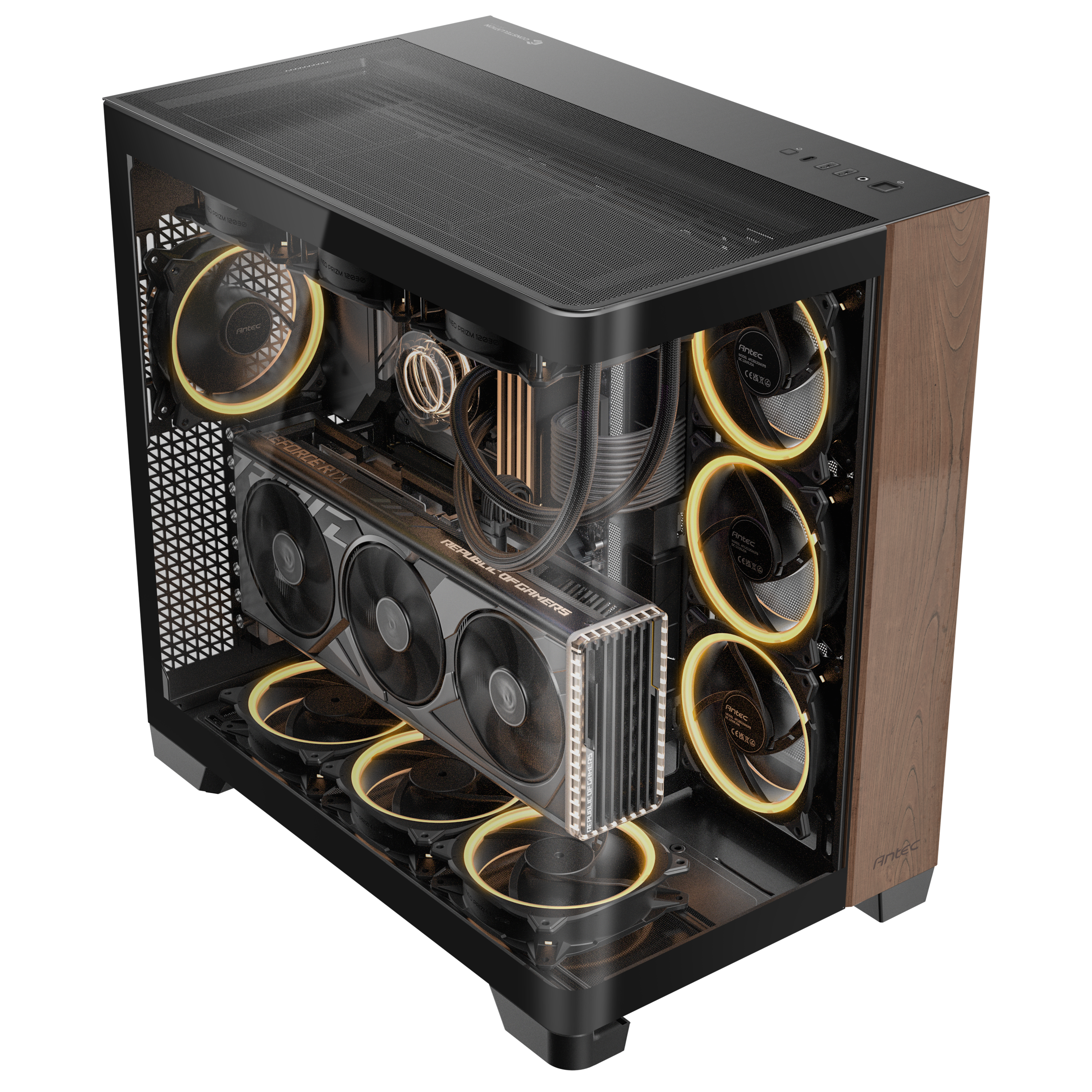 Antec - Antec C8 Curve Wood Full Tower Case - Black