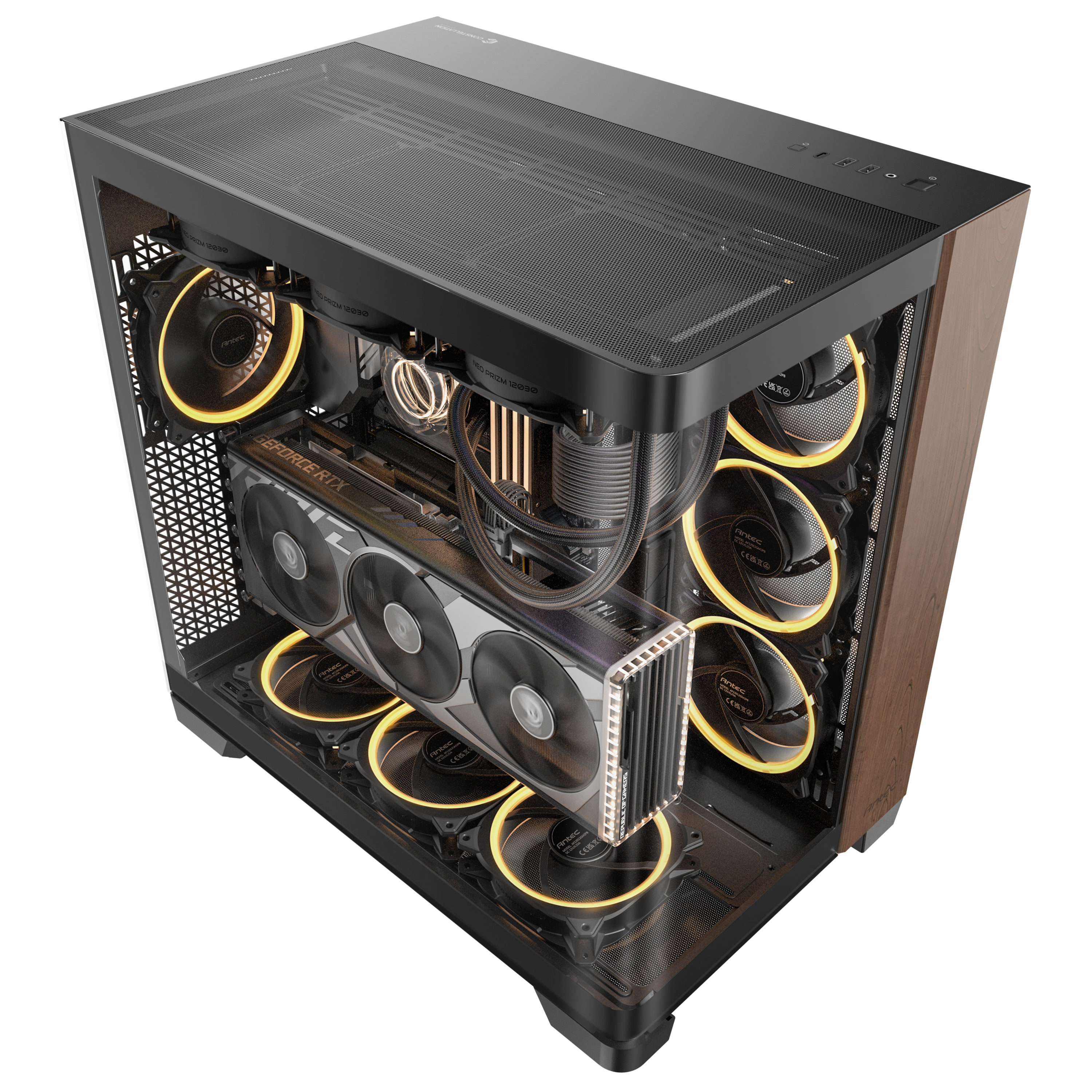 Antec - Antec C8 Curve Wood Full Tower Case - Black