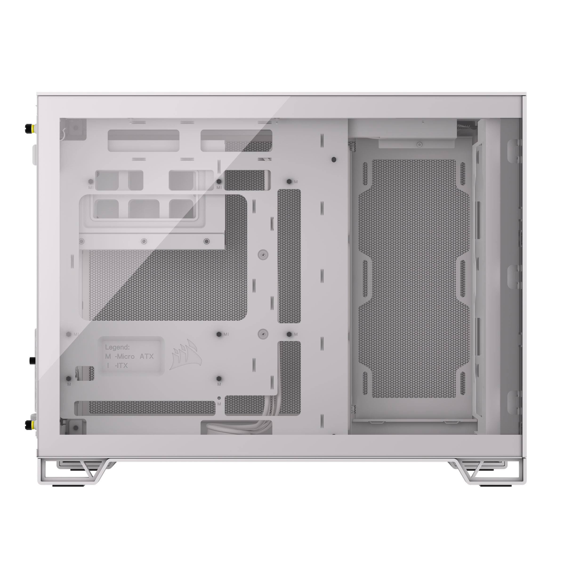 CORSAIR - Corsair 2500D AIRFLOW Micro ATX Dual Chamber PC Case – White CC-9011264-WW