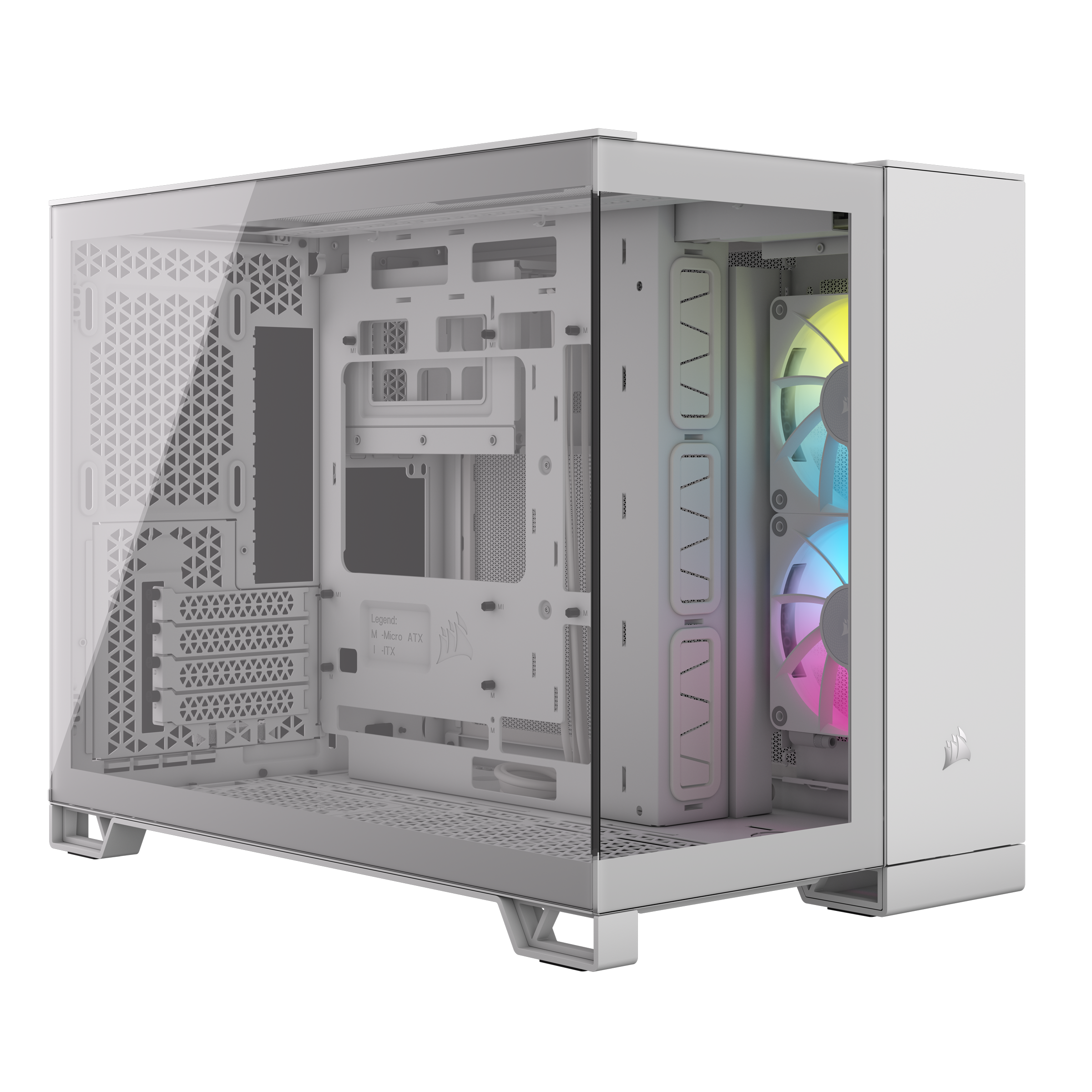 Corsair iCUE LINK 2500X RGB Micro ATX Dual Chamber PC Case - White CC-9011268-WW