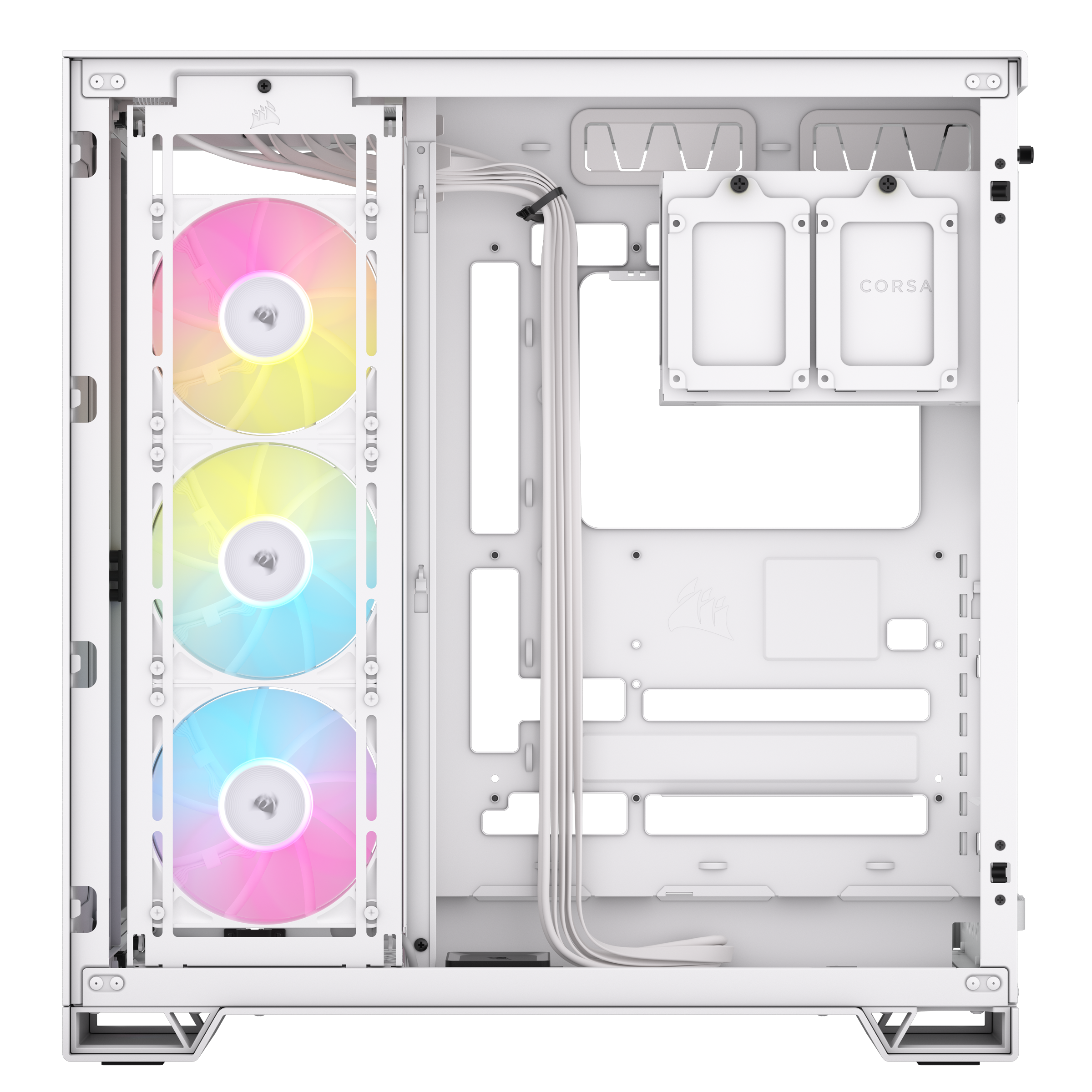 CORSAIR - Corsair iCUE LINK 6500X RGB Mid-Tower Dual Chamber PC Case - White CC-9011270-WW