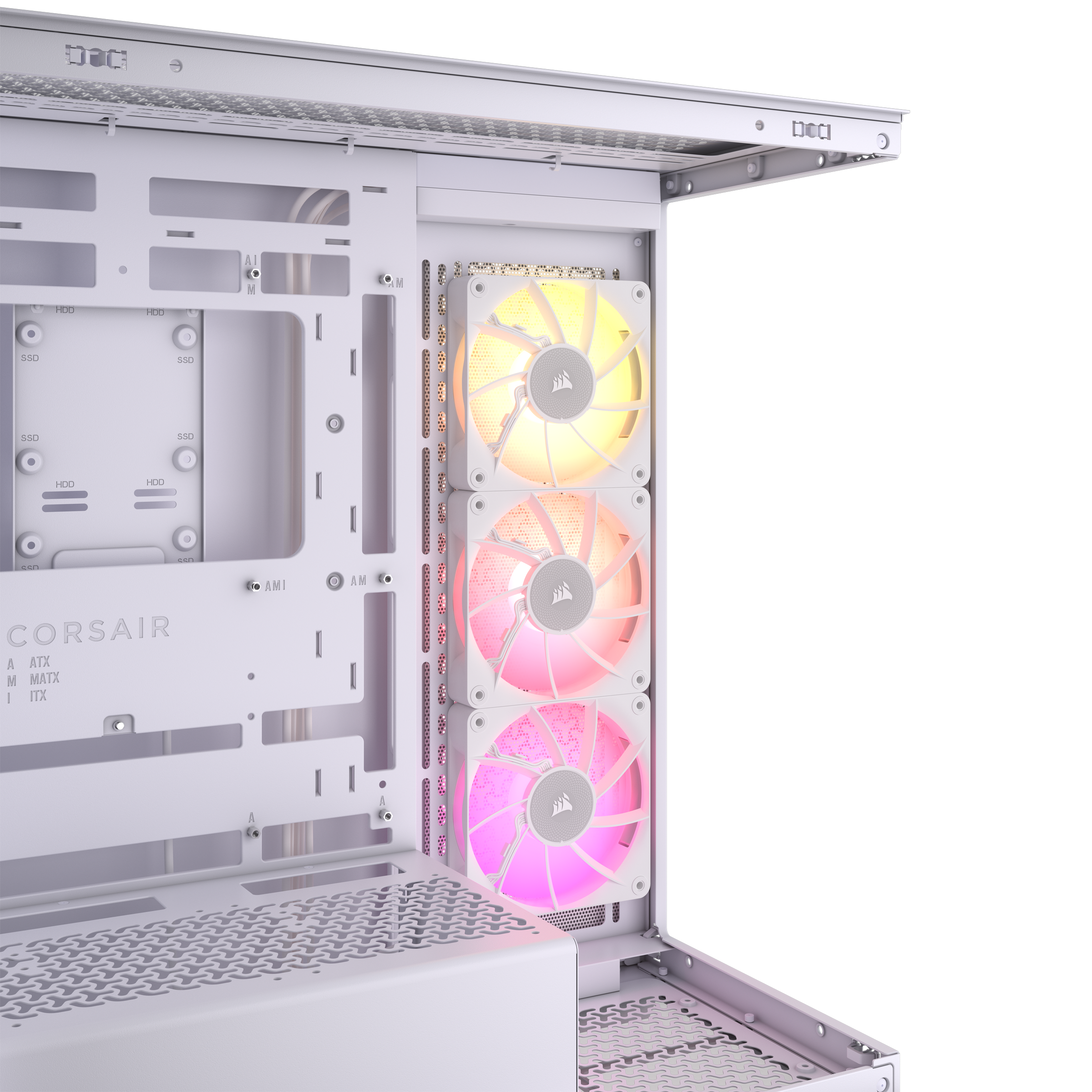 CORSAIR - Corsair 3500X RGB Tempered Glass Mid-Tower - White