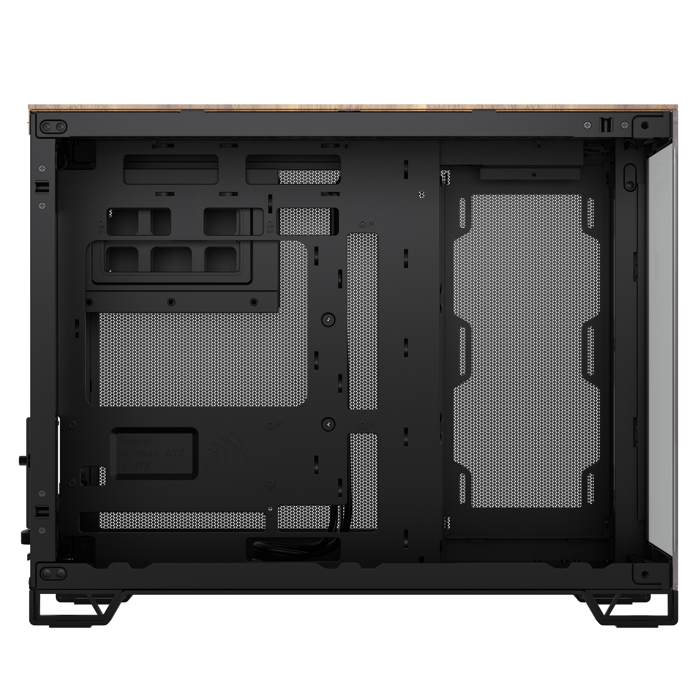 CORSAIR - Corsair 2500X Micro ATX Dual Chamber PC Case, Black/Walnut (CC-9011286-WW)