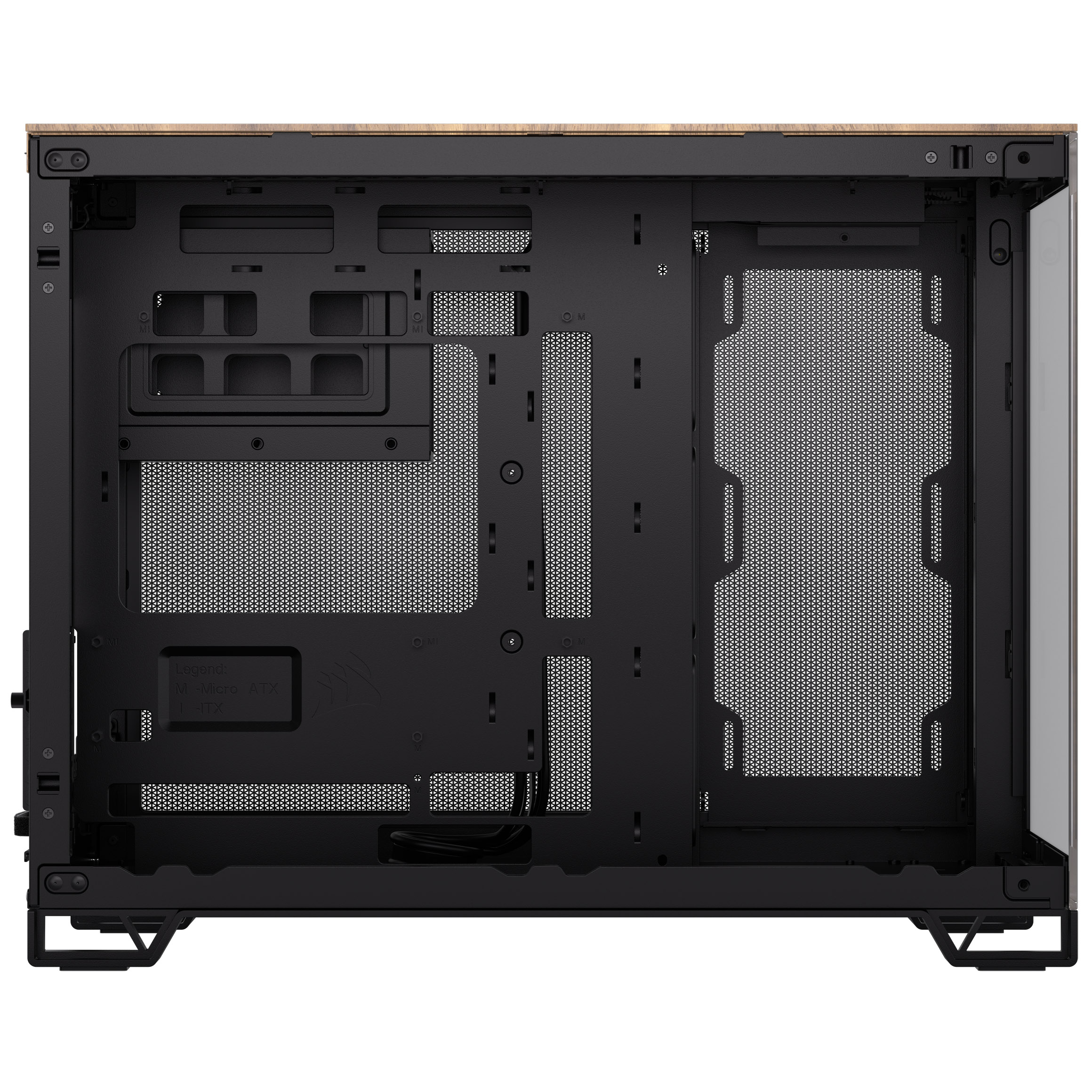 CORSAIR - Corsair 2500X Micro ATX Dual Chamber PC Case, Black/Walnut (CC-9011286-WW)