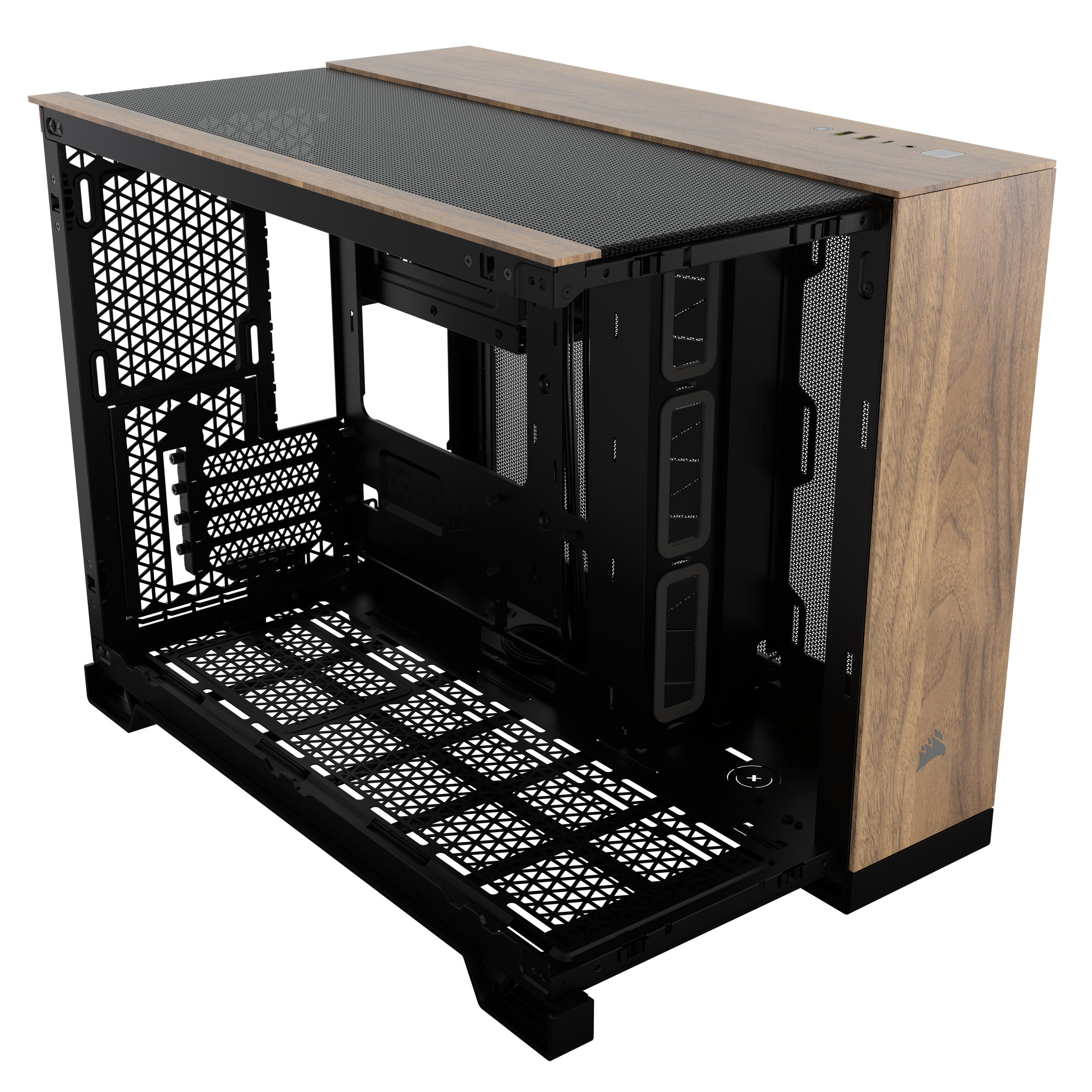 CORSAIR - Corsair 2500X Micro ATX Dual Chamber PC Case, Black/Walnut (CC-9011286-WW)