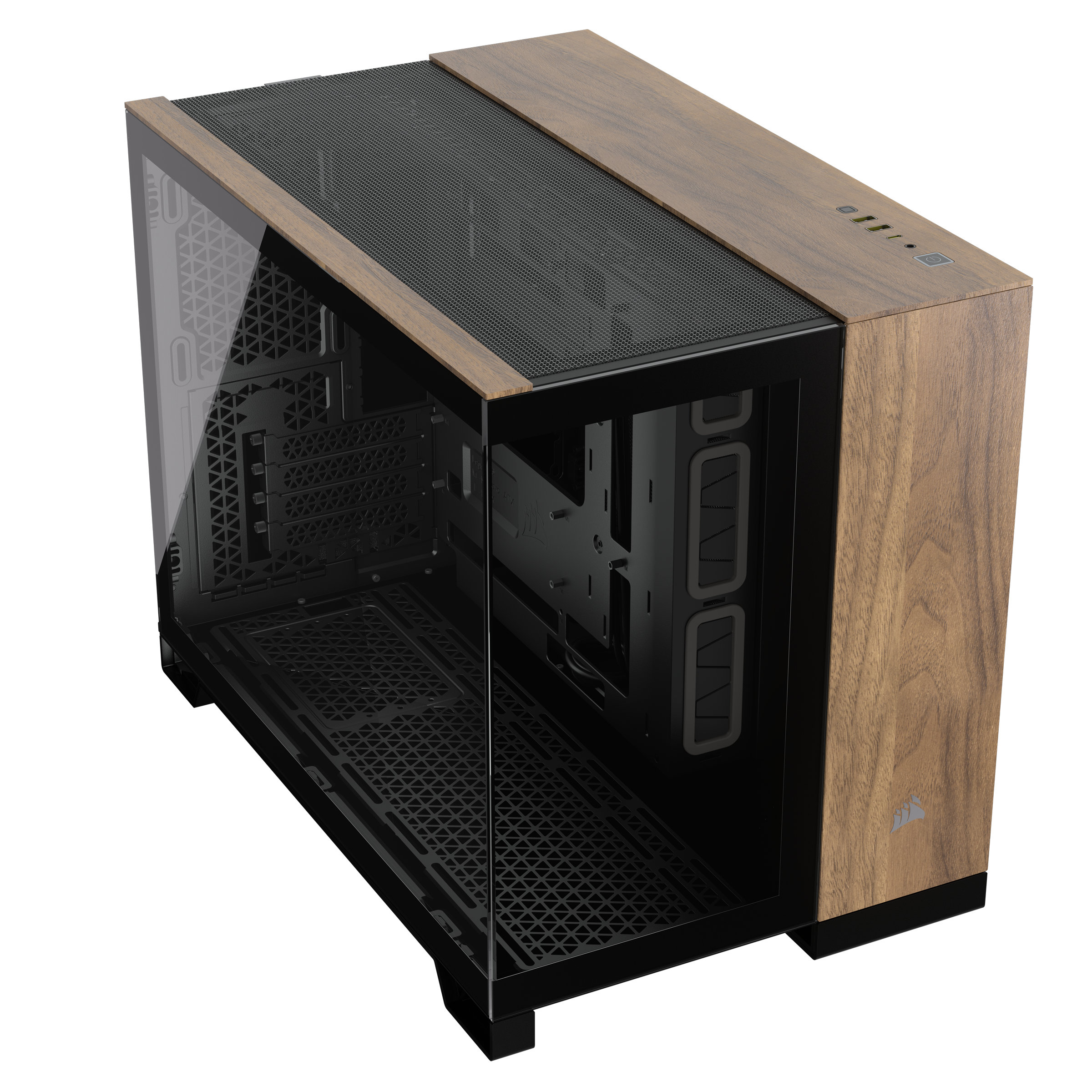 CORSAIR - Corsair 2500X Micro ATX Dual Chamber PC Case, Black/Walnut (CC-9011286-WW)