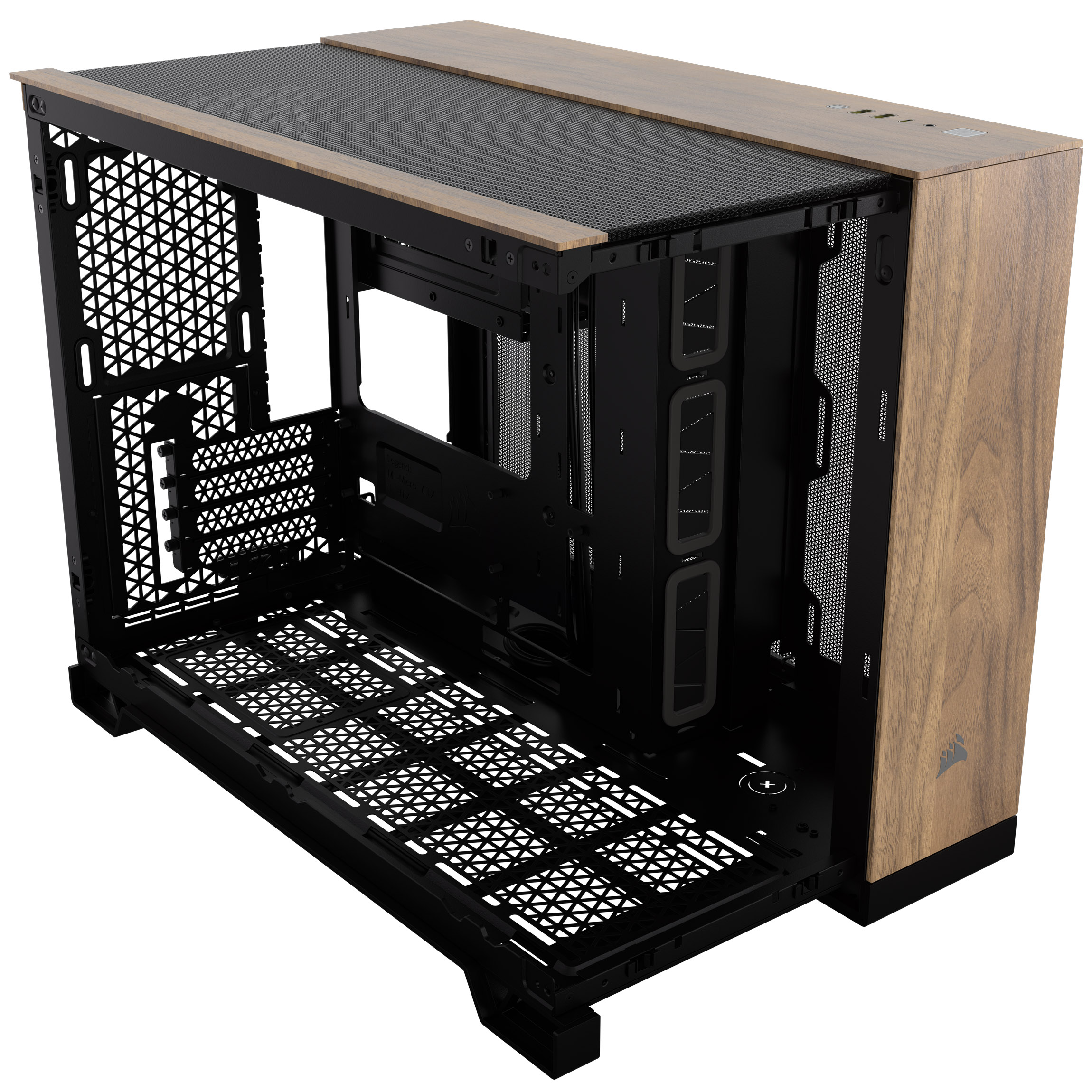 CORSAIR - Corsair 2500X Micro ATX Dual Chamber PC Case, Black/Walnut (CC-9011286-WW)