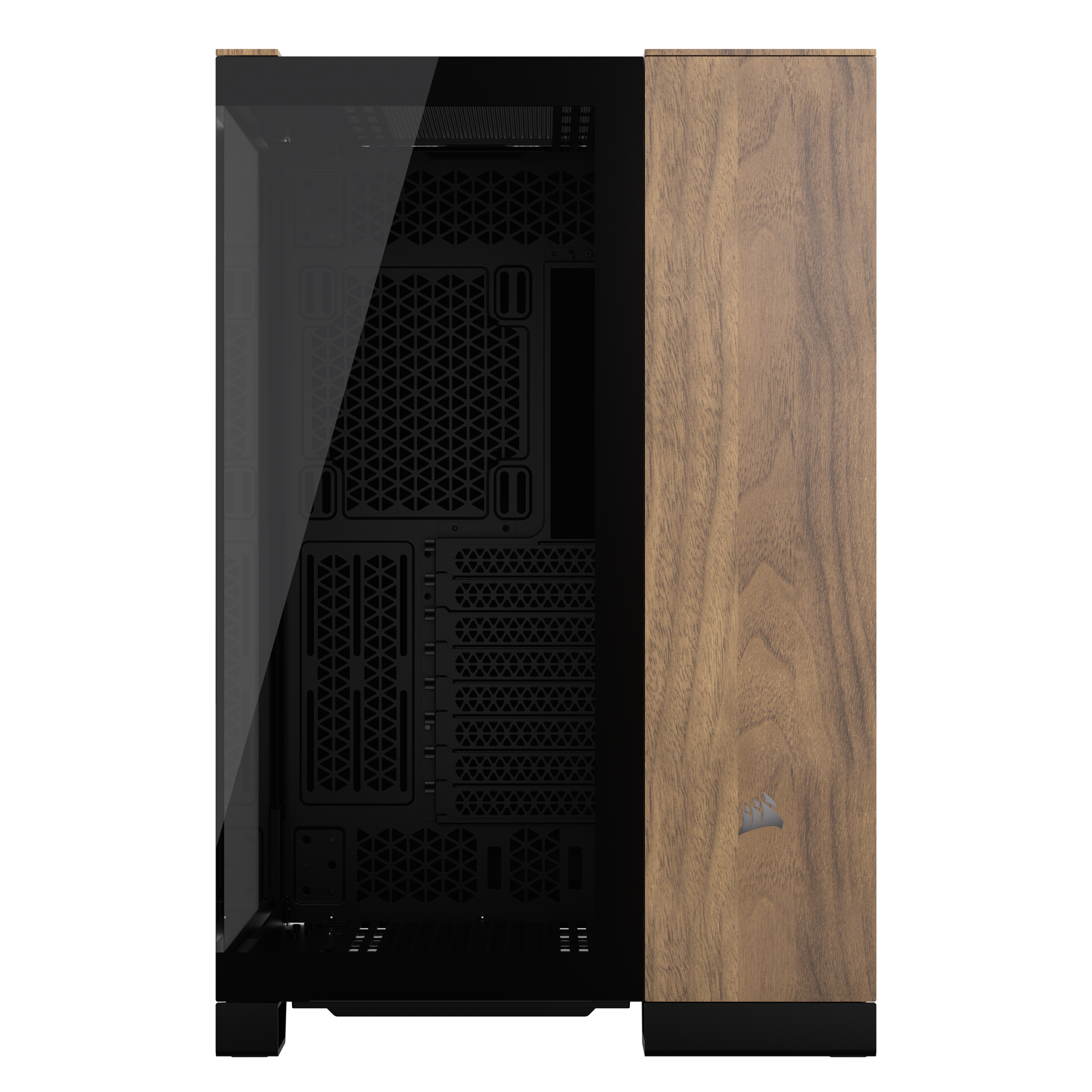 CORSAIR - Corsair 6500X Mid-Tower Dual Chamber PC Case, Black/Walnut (CC-9011282-WW)