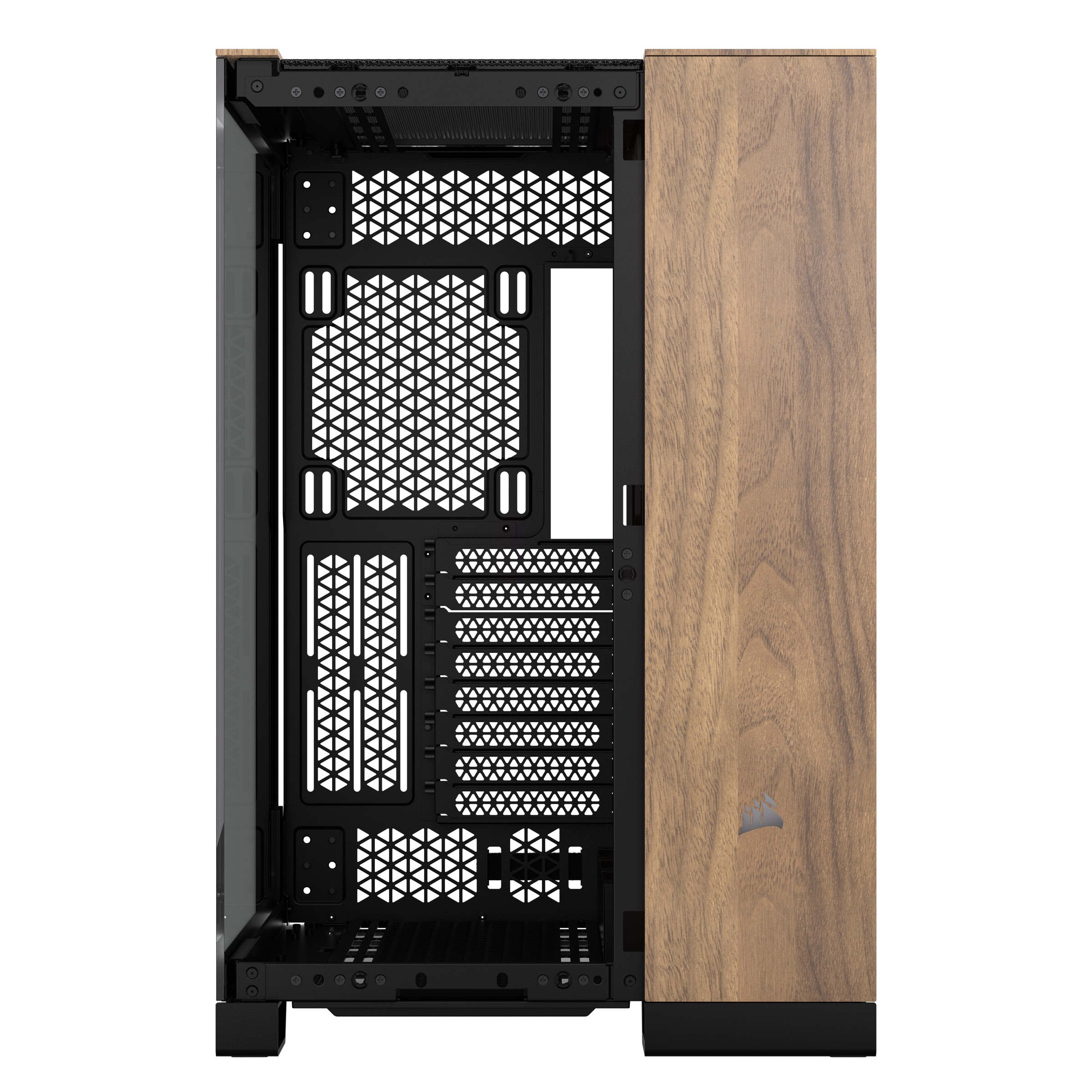 CORSAIR - Corsair 6500X Mid-Tower Dual Chamber PC Case, Black/Walnut (CC-9011282-WW)