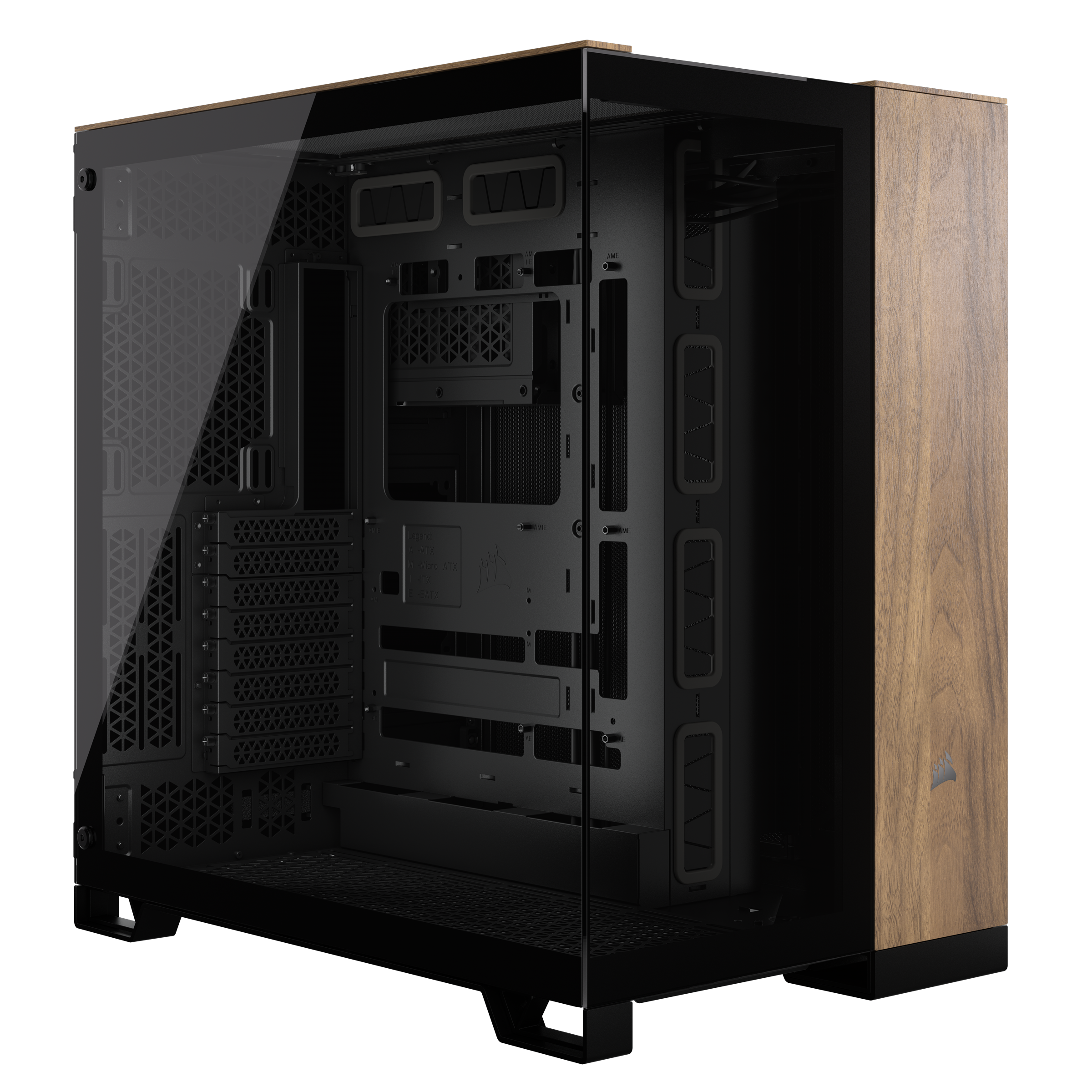 Corsair 6500X Mid-Tower Dual Chamber PC Case, Black/Walnut (CC-9011282-WW)