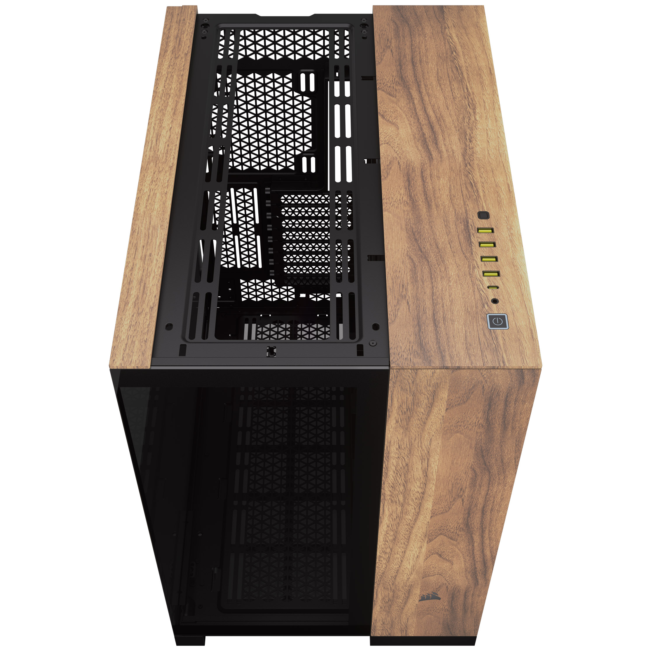 CORSAIR - Corsair 6500X Mid-Tower Dual Chamber PC Case, Black/Walnut (CC-9011282-WW)