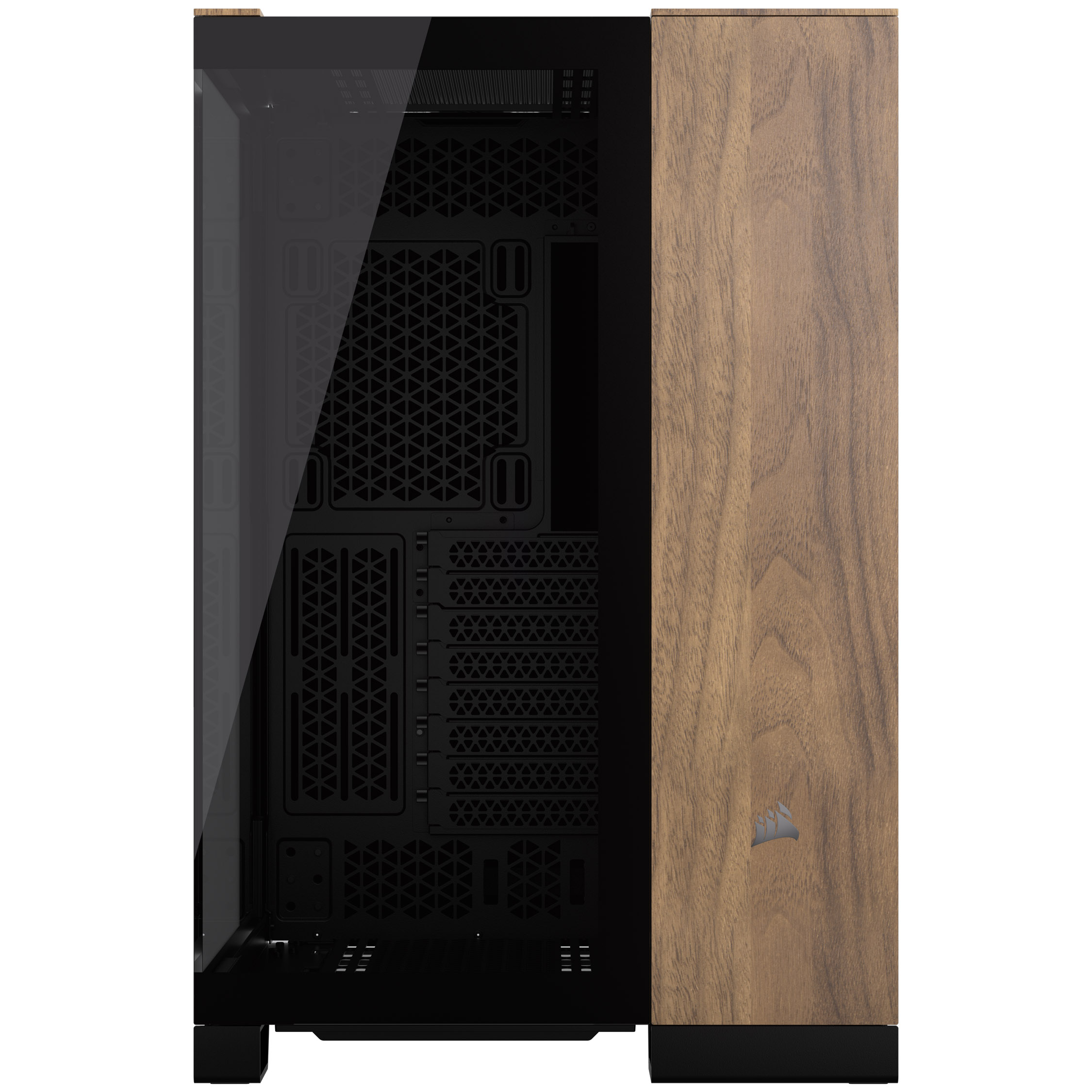 CORSAIR - Corsair 6500X Mid-Tower Dual Chamber PC Case, Black/Walnut (CC-9011282-WW)