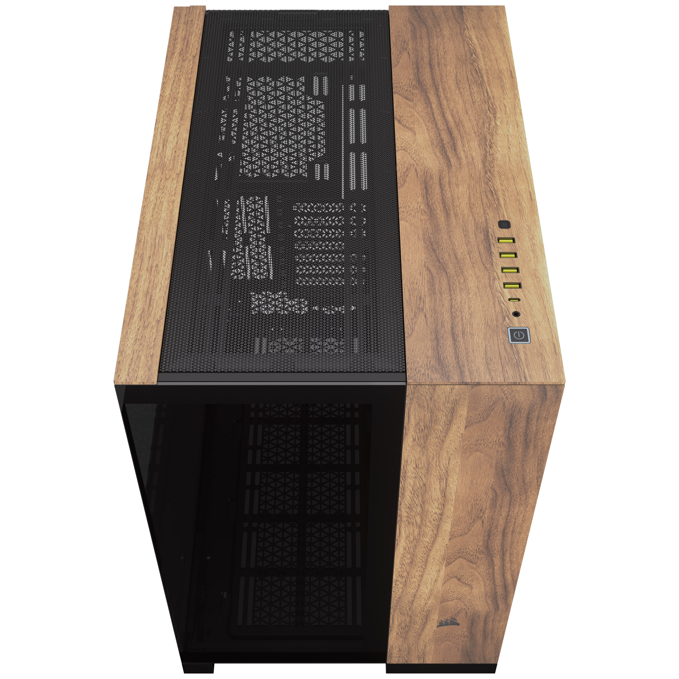 CORSAIR - Corsair 6500X Mid-Tower Dual Chamber PC Case, Black/Walnut (CC-9011282-WW)