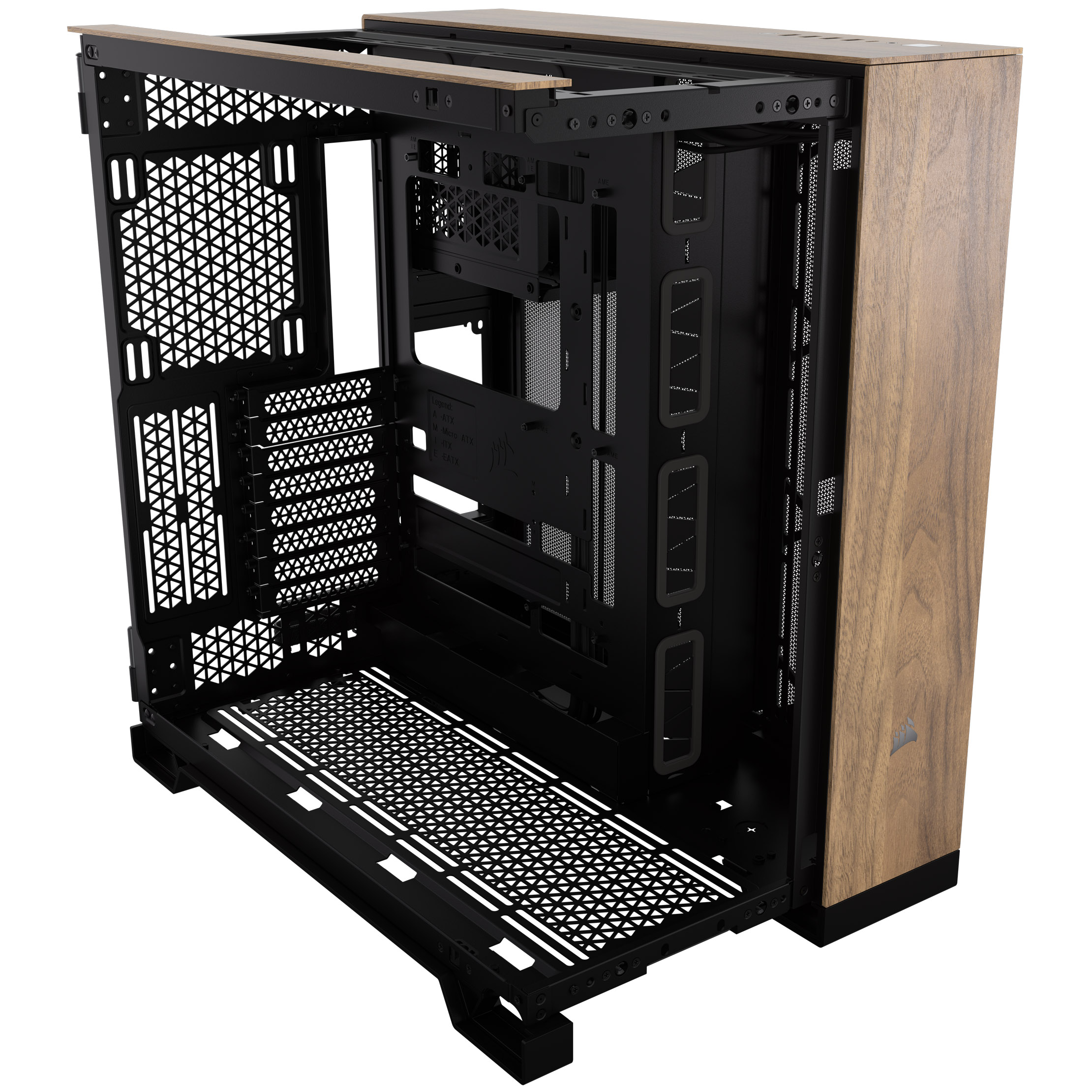 CORSAIR - Corsair 6500X Mid-Tower Dual Chamber PC Case, Black/Walnut (CC-9011282-WW)