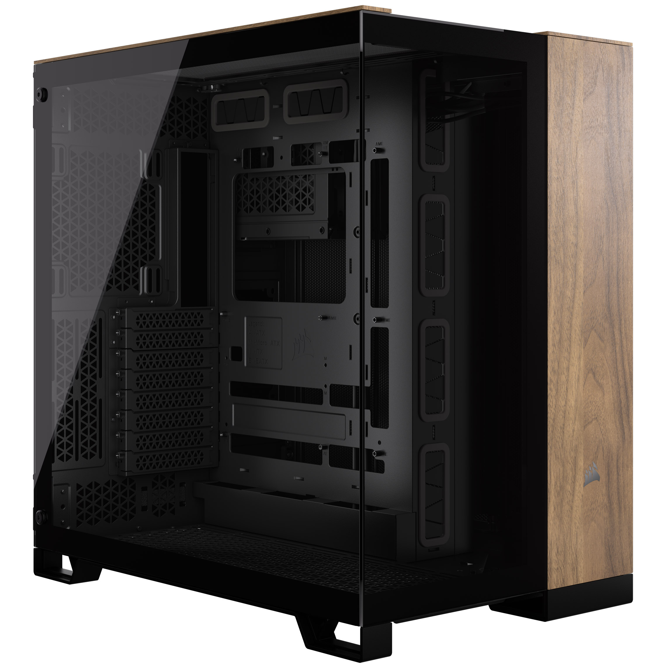 Corsair 6500X Mid-Tower Dual Chamber PC Case, Black/Walnut (CC-9011282-WW)