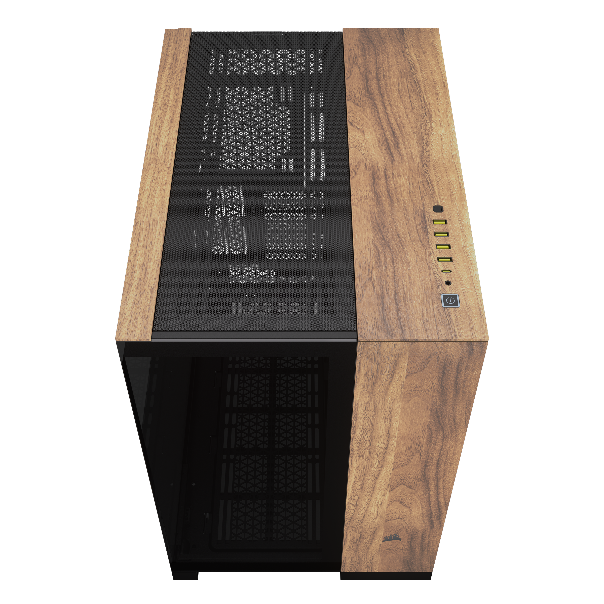 CORSAIR - Corsair 6500X Mid-Tower Dual Chamber PC Case, Black/Walnut (CC-9011282-WW)