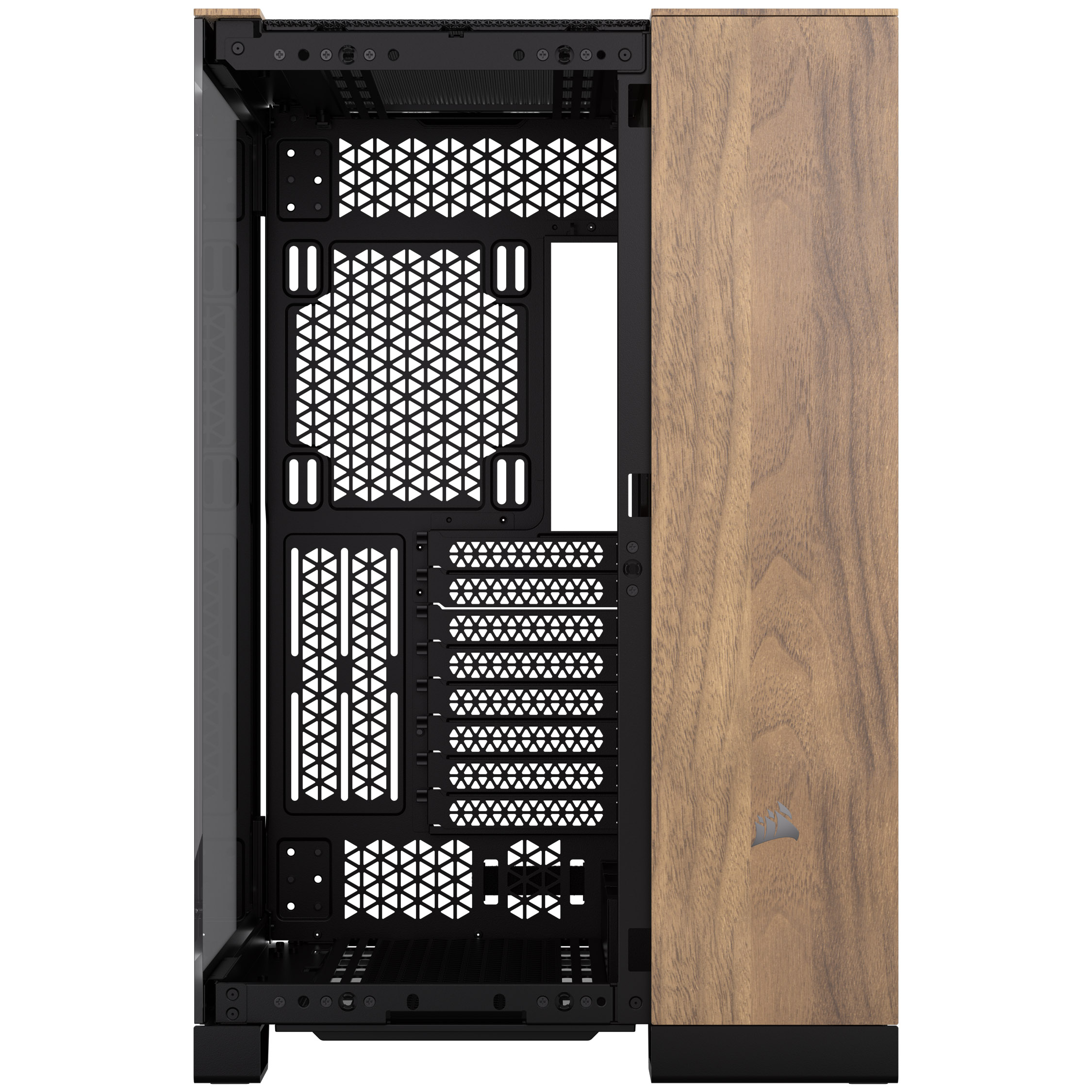 CORSAIR - Corsair 6500X Mid-Tower Dual Chamber PC Case, Black/Walnut (CC-9011282-WW)